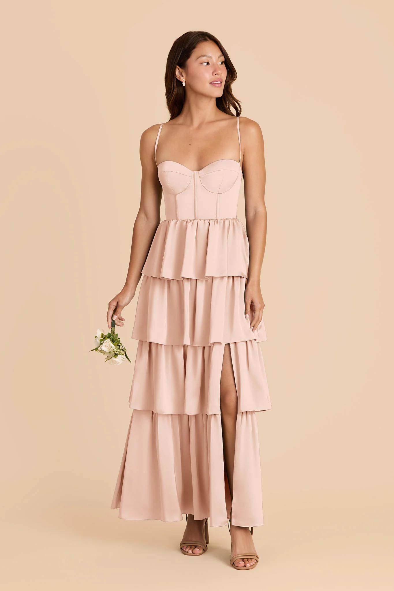 Lola Matte Satin Dress - Rose Gold - Image 2