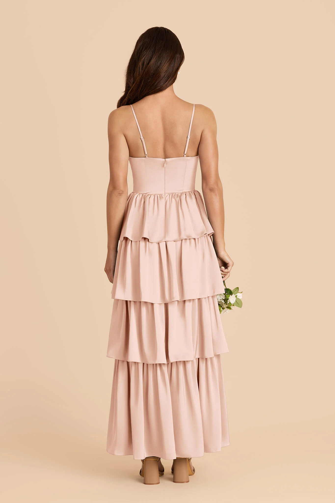 Lola Matte Satin Dress - Rose Gold - Image 4