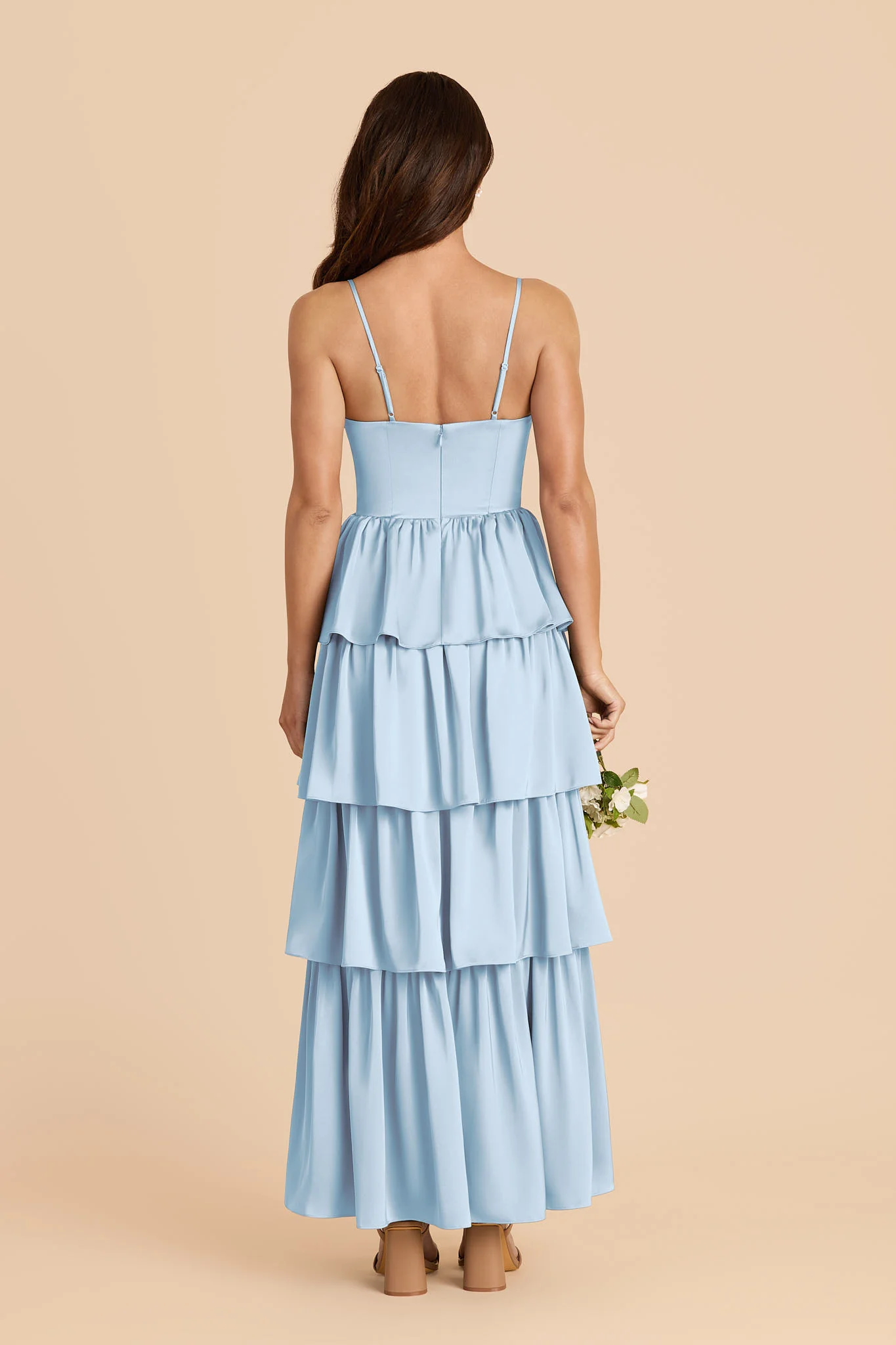 Lola Matte Satin Dress - Sky Blue - Image 4