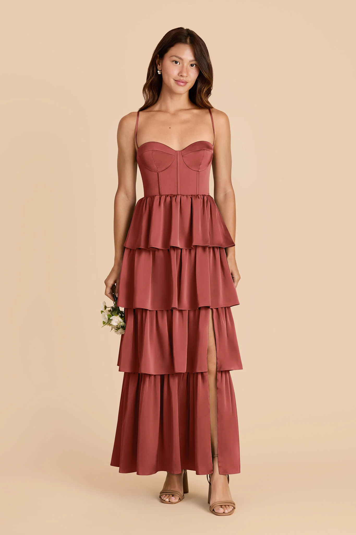 Lola Matte Satin Dress - Spice