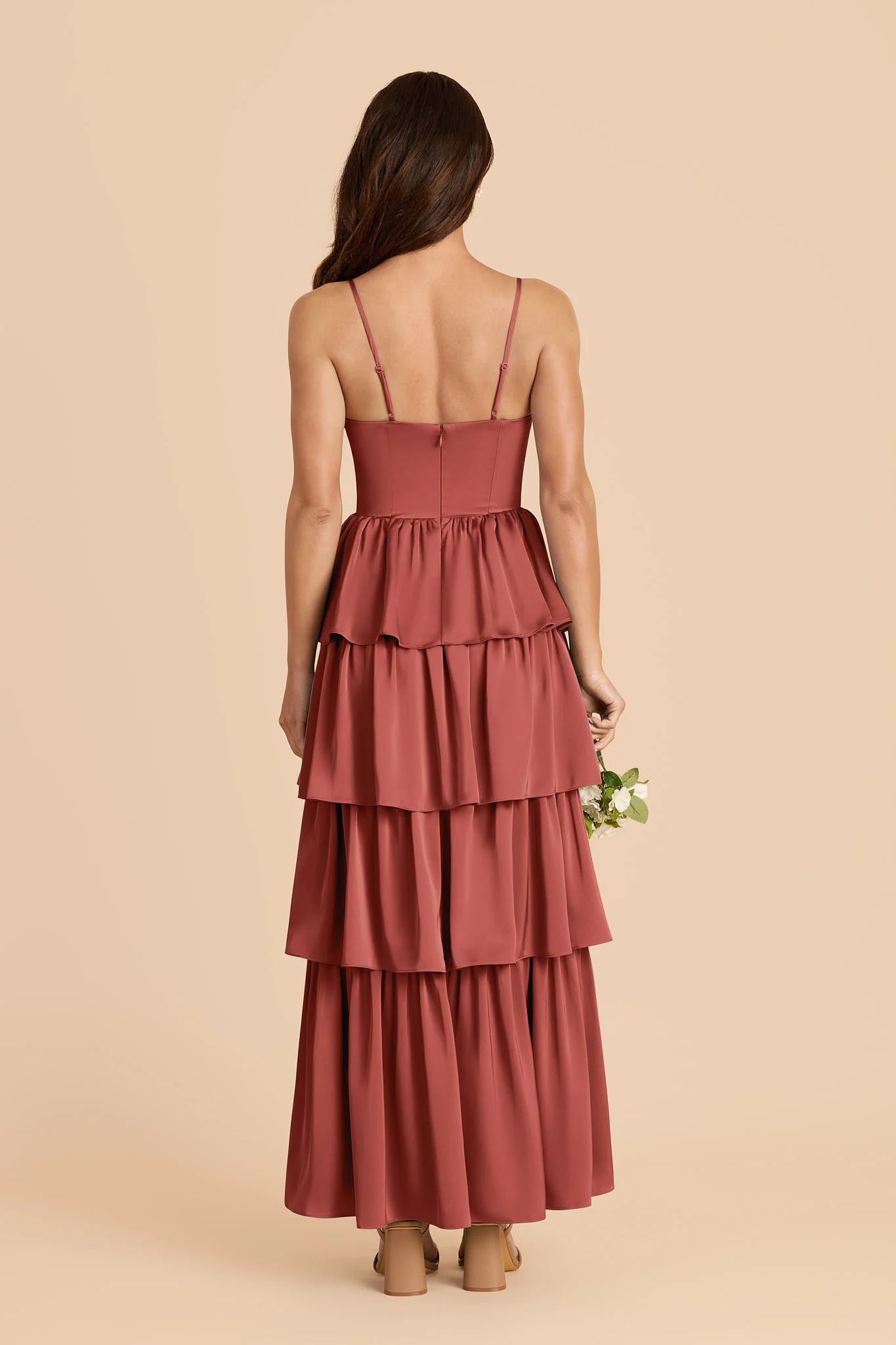 Lola Matte Satin Dress - Spice - Image 4