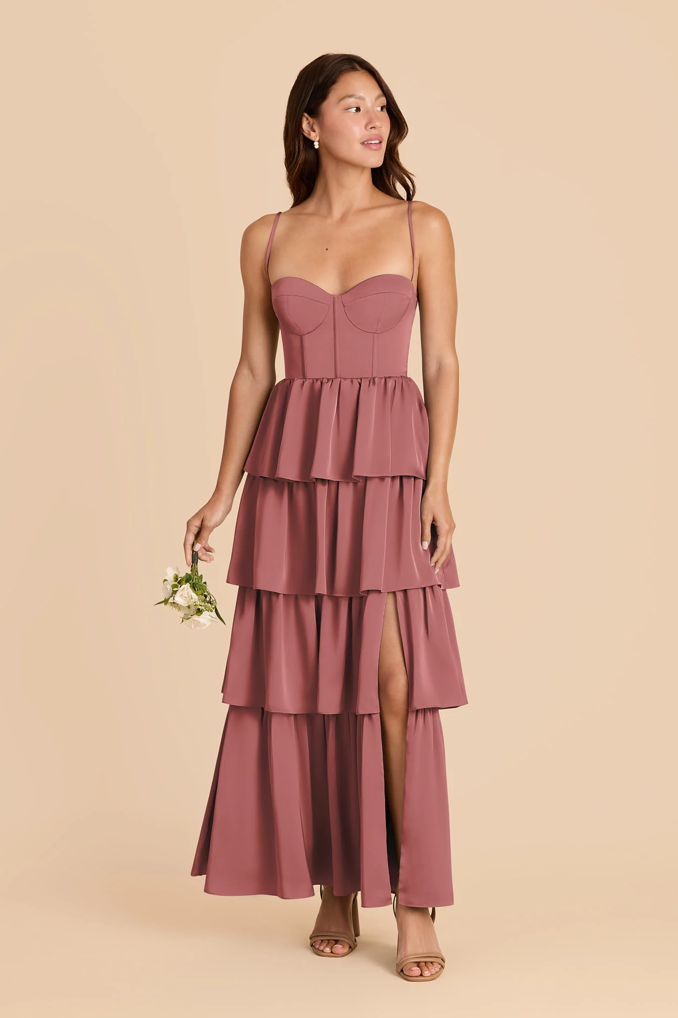 Lola Matte Satin Dress - Wild Rose - Image 2