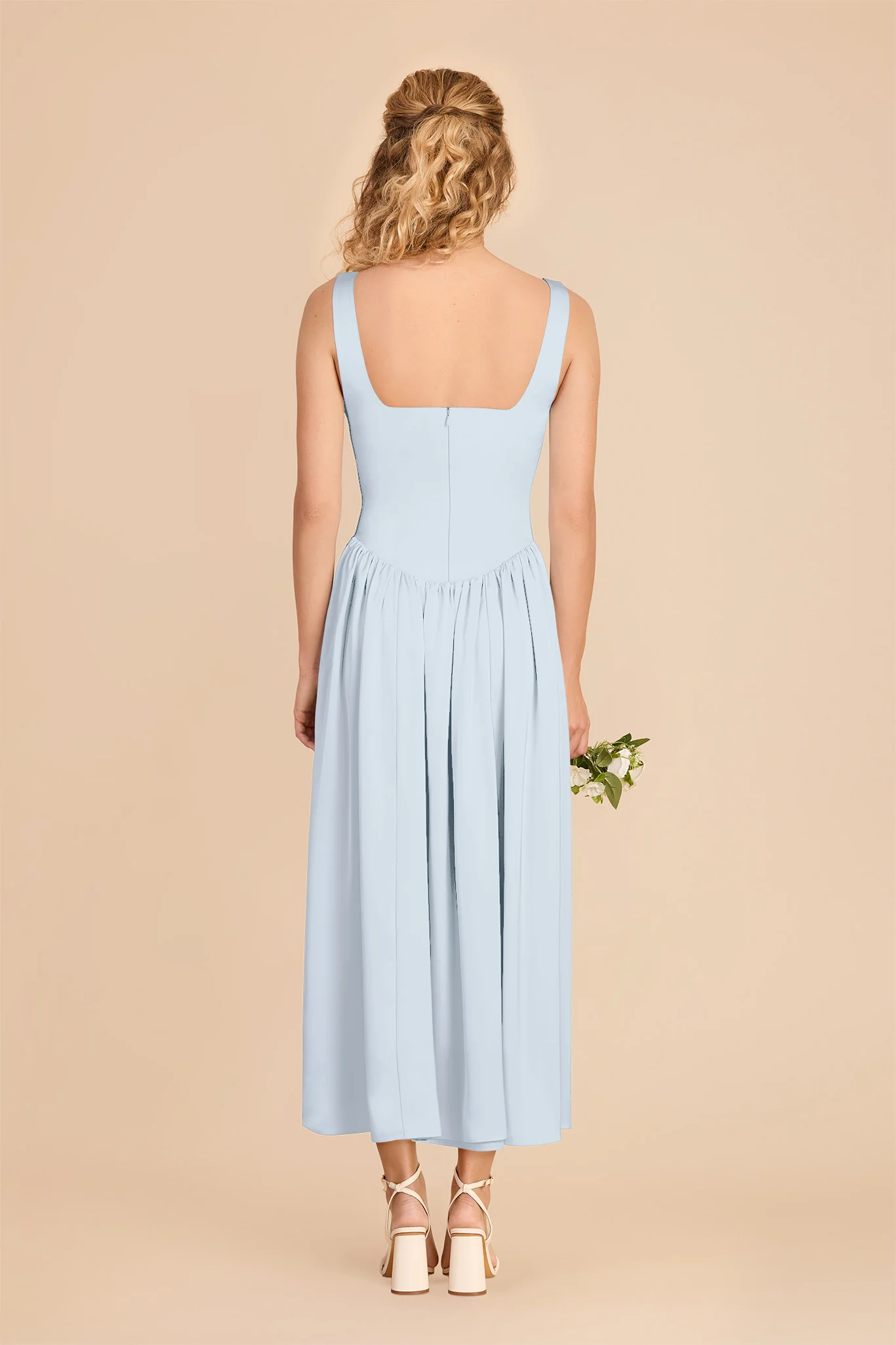Lorelai Matte Satin Dress - Mist Blue - Image 4