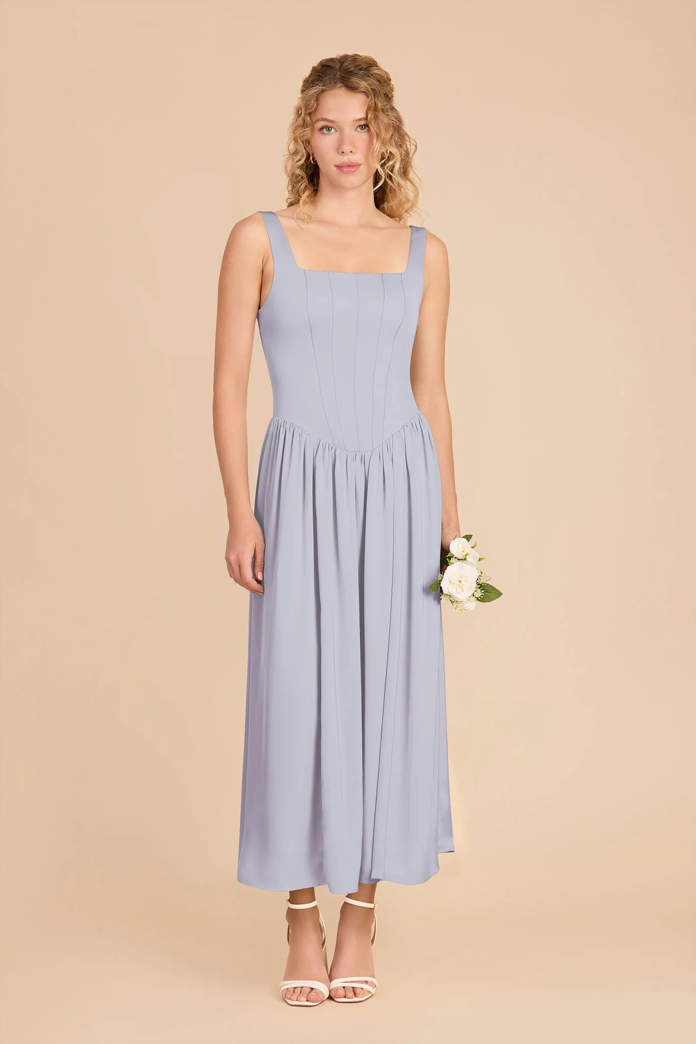 Lorelai Matte Satin Dress - Periwinkle Blue