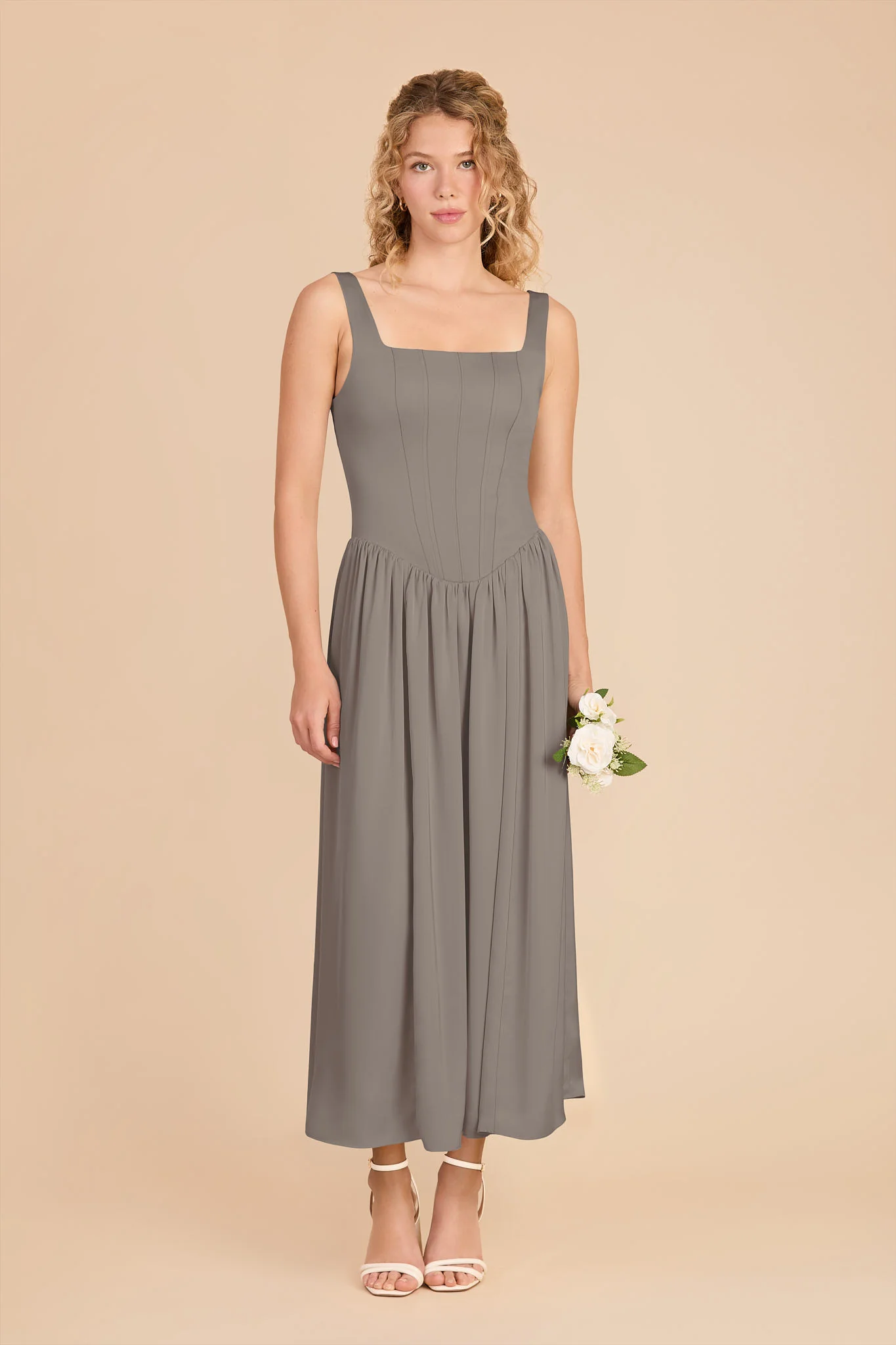 Lorelai Matte Satin Dress - Quartz