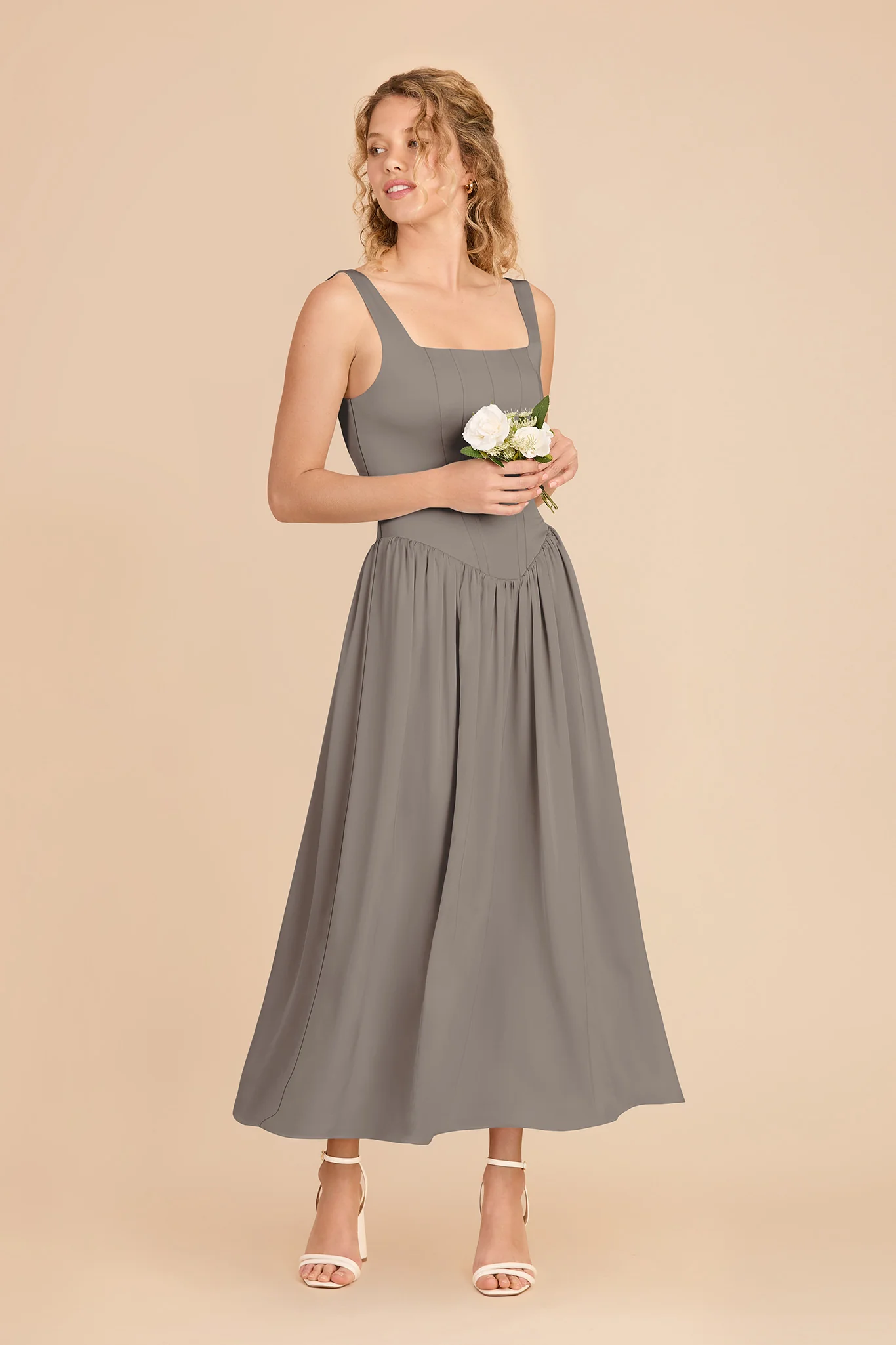 Lorelai Matte Satin Dress - Quartz - Image 2