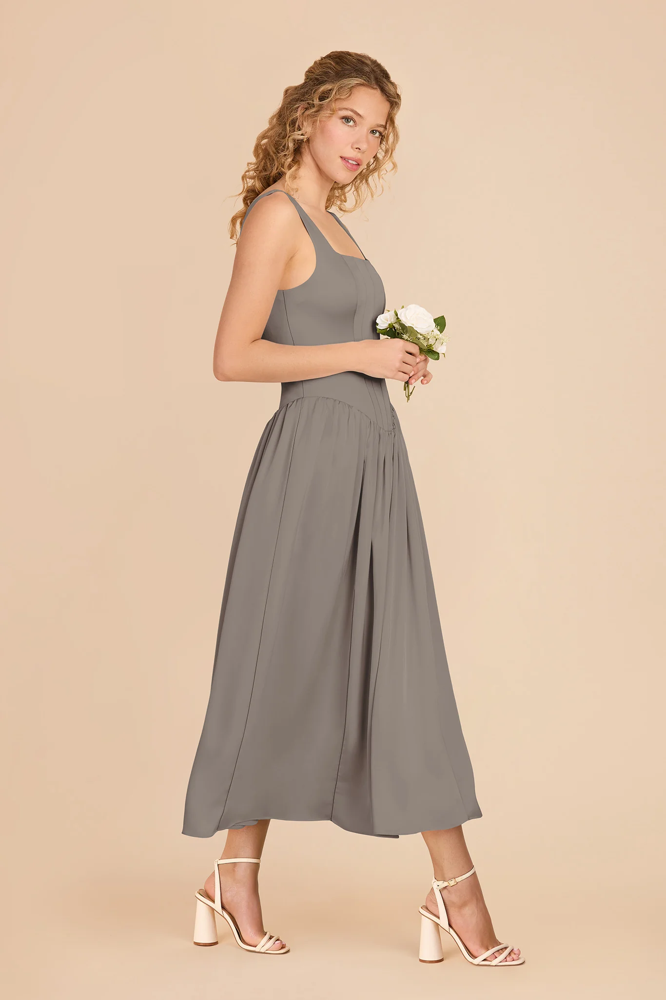 Lorelai Matte Satin Dress - Quartz - Image 3