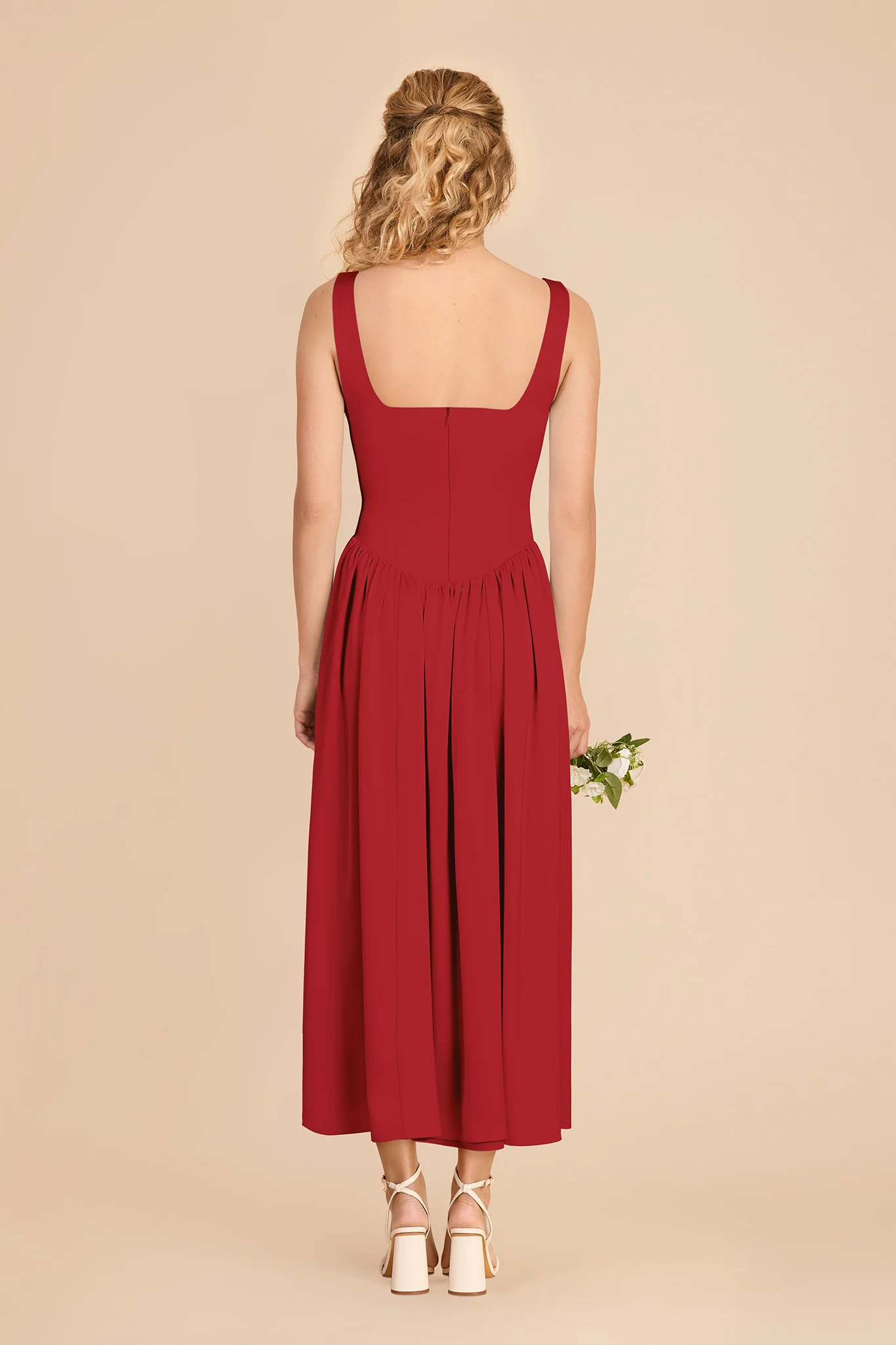 Lorelai Matte Satin Dress - Ruby Red - Image 5