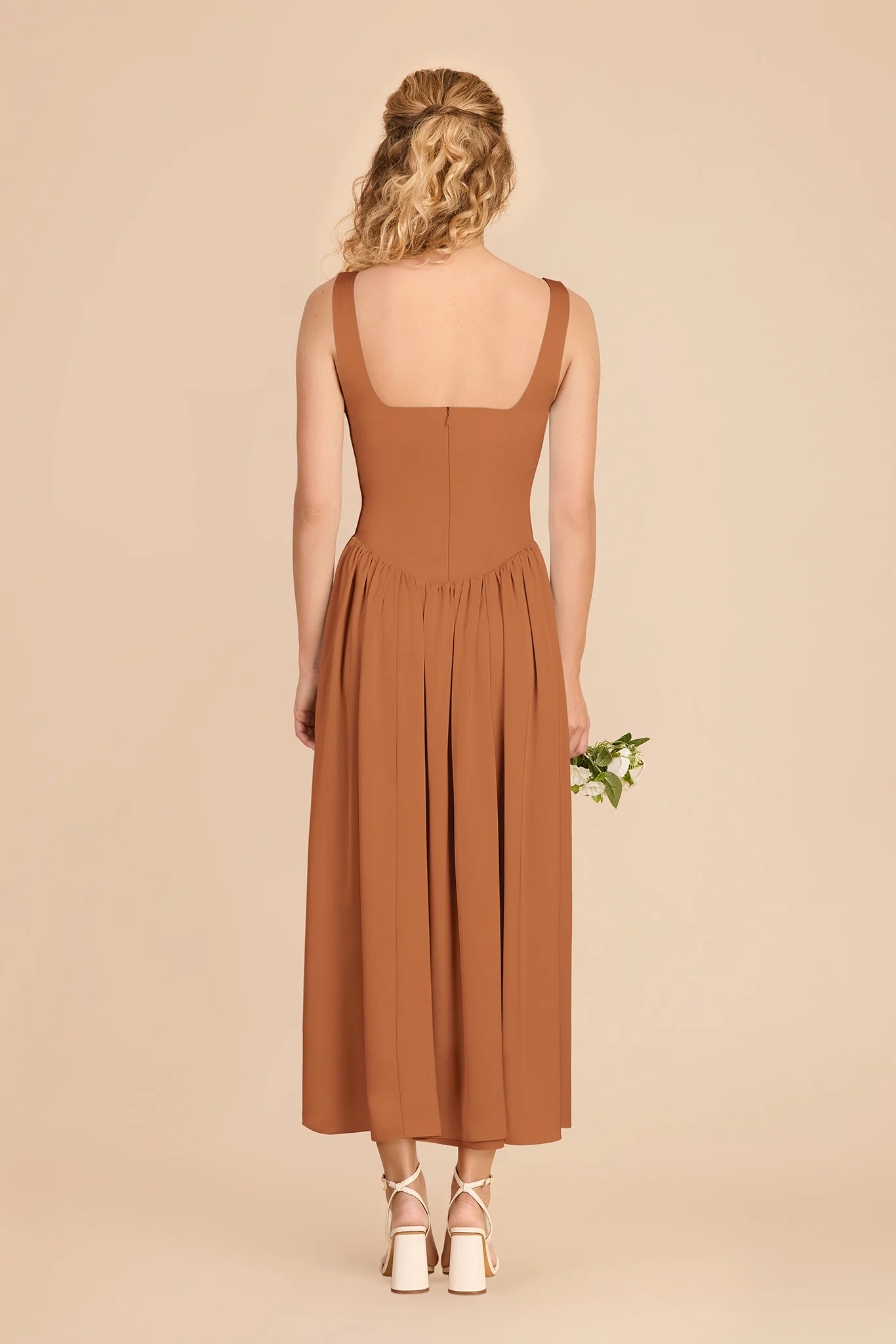 Lorelai Matte Satin Dress - Rust - Image 5
