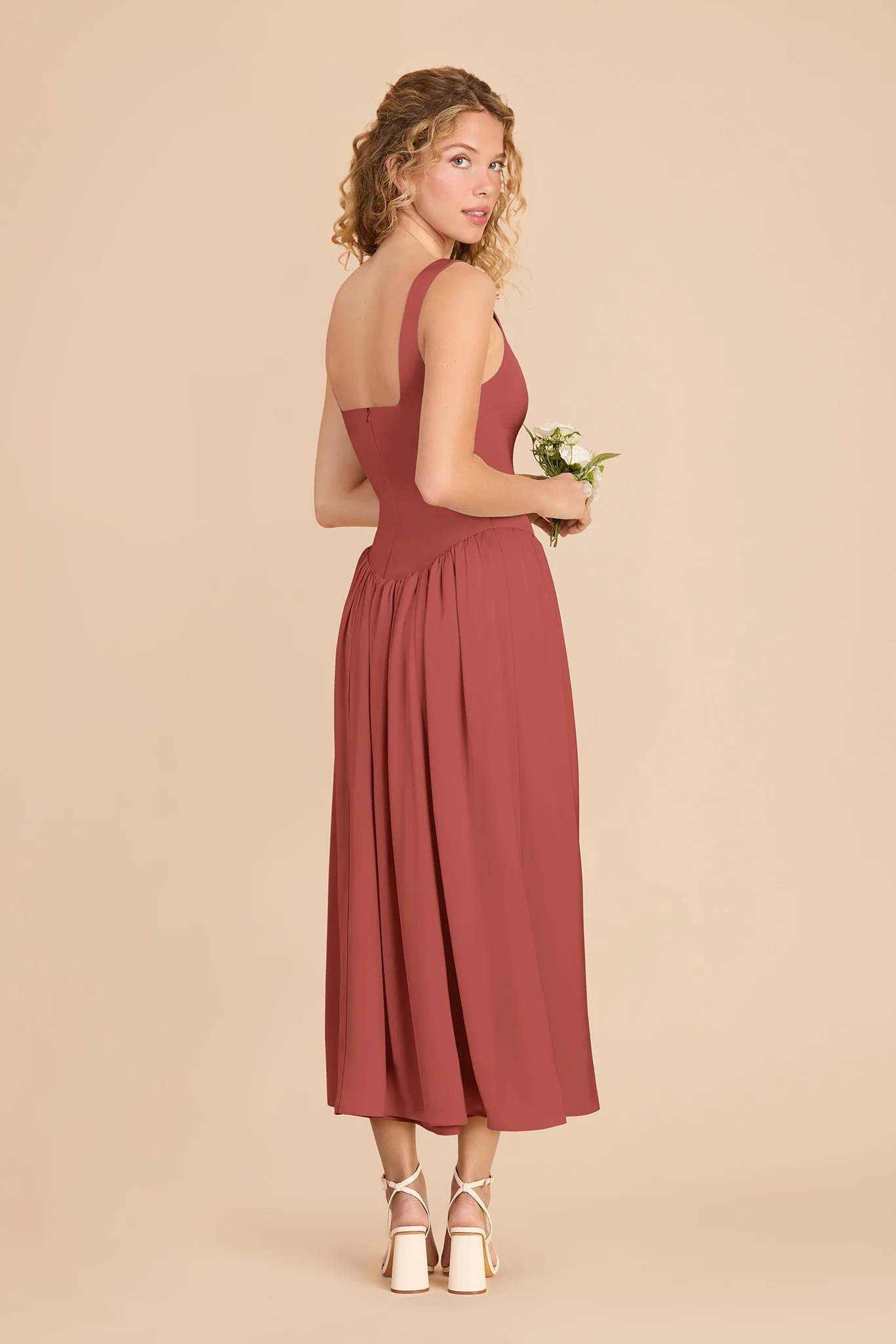 Lorelai Matte Satin Dress - Spice - Image 4