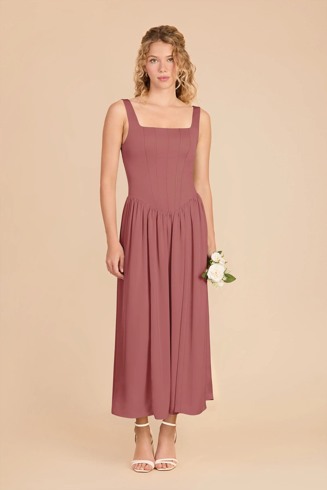 Lorelai Matte Satin Dress - Wild Rose