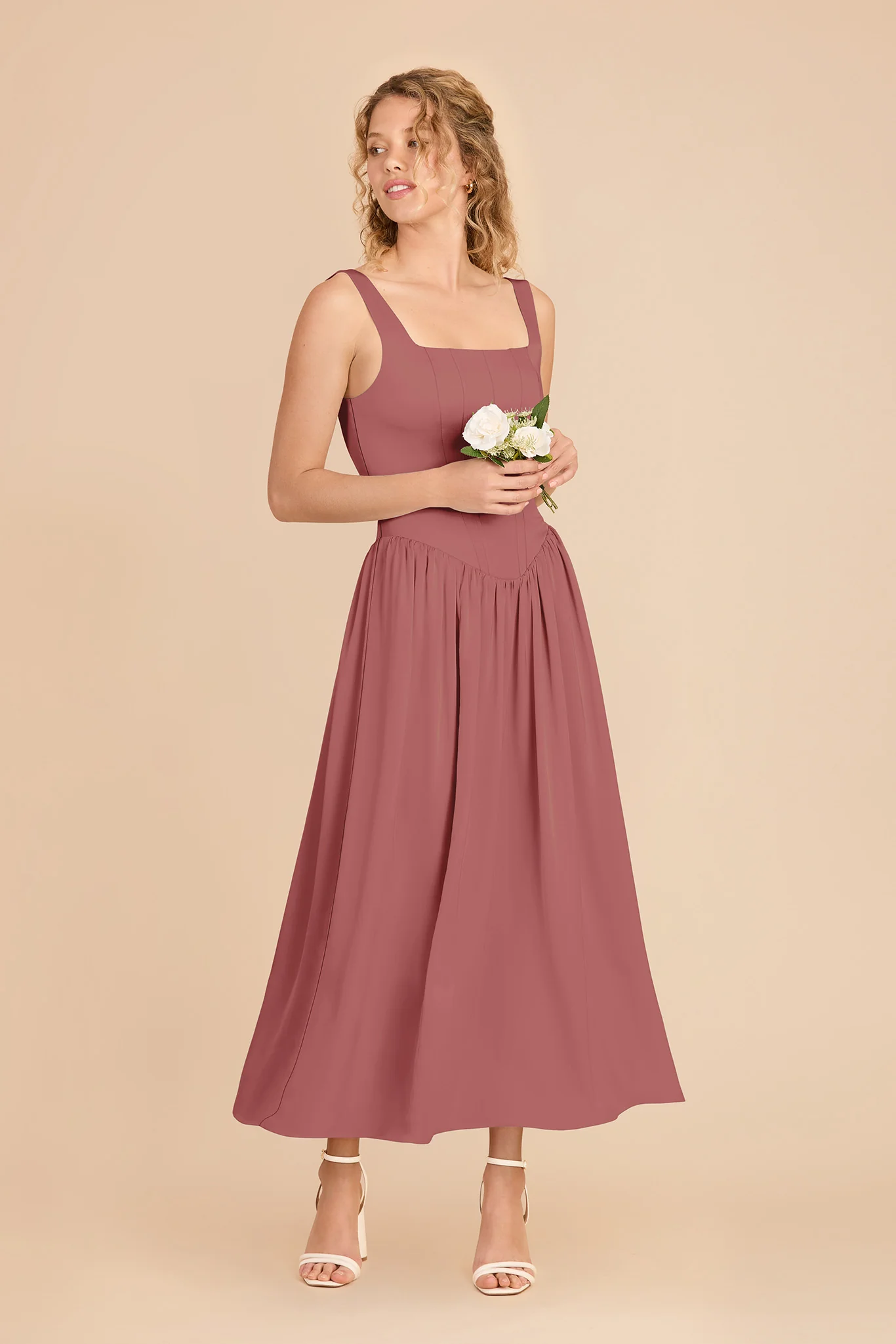 Lorelai Matte Satin Dress - Wild Rose - Image 2
