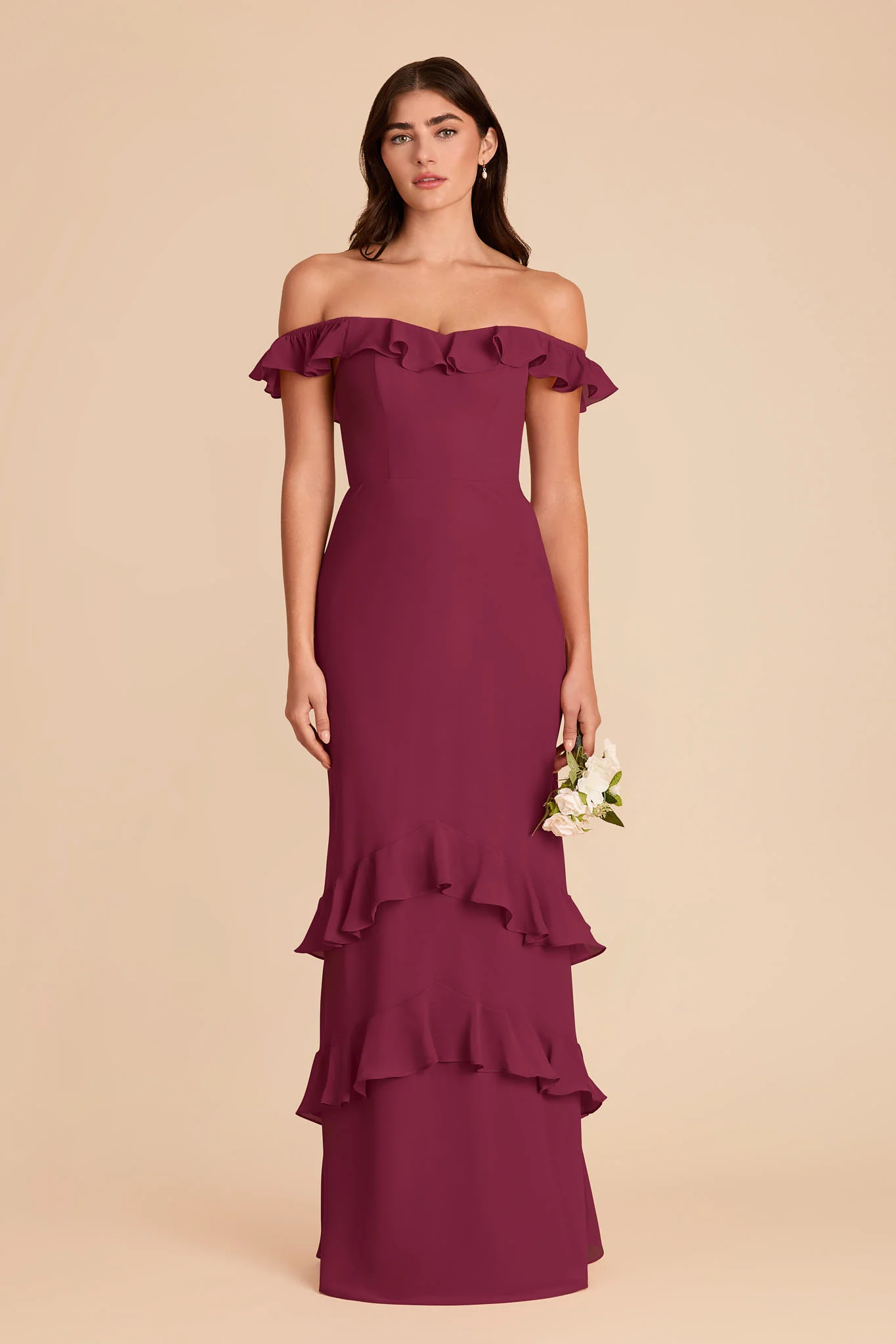 Luna Chiffon Dress - Berry - Image 4