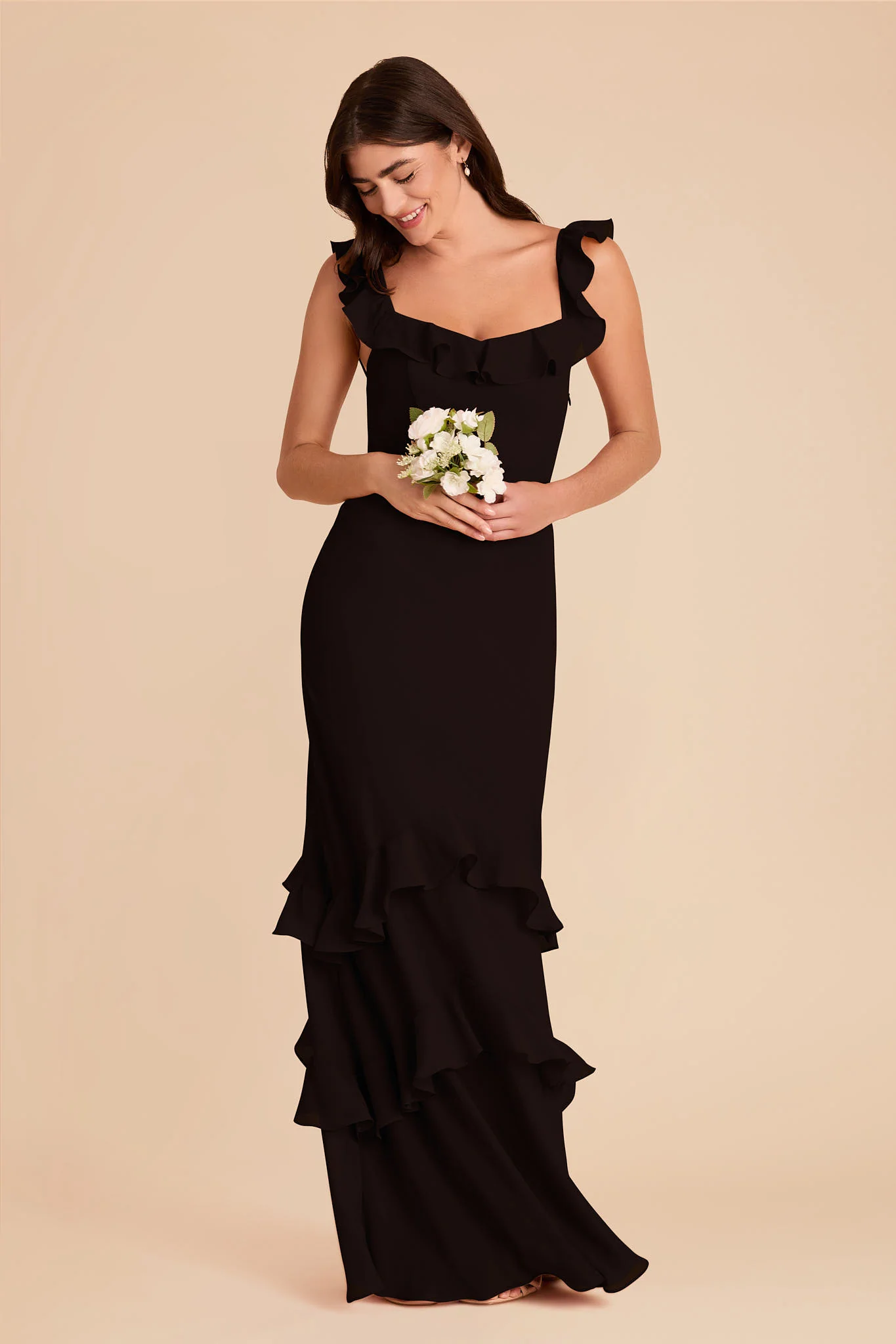 Luna Chiffon Dress - Black - Image 3