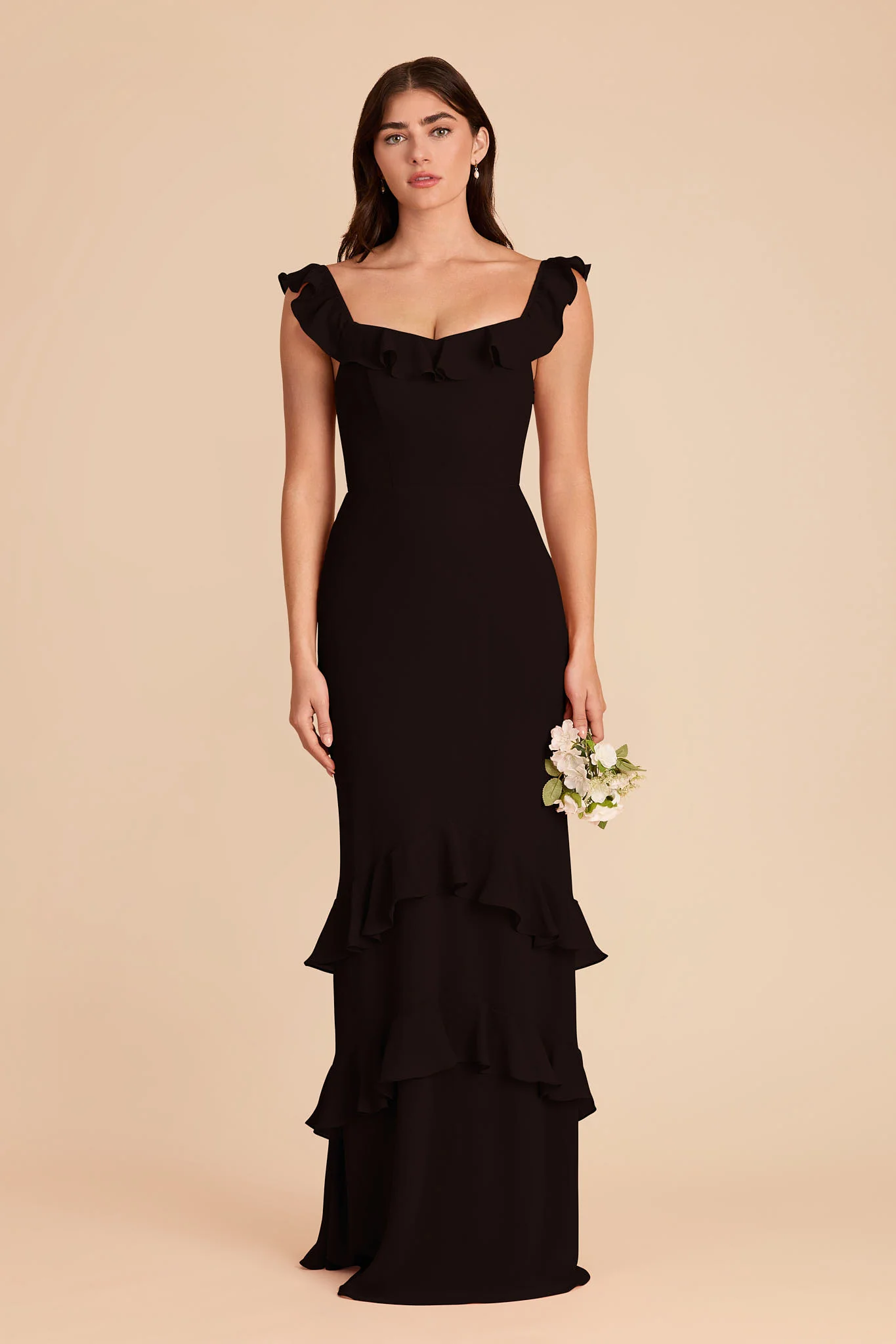 Luna Chiffon Dress - Black - Image 4