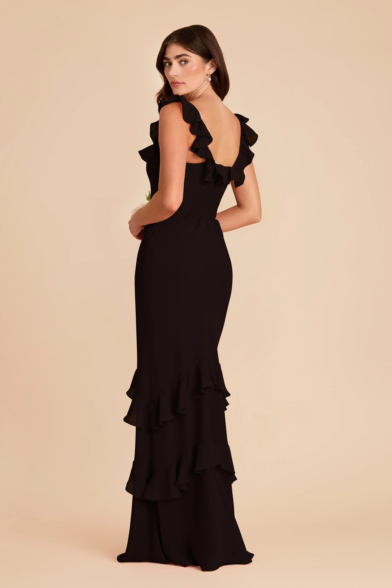 Luna Chiffon Dress - Black - Image 5