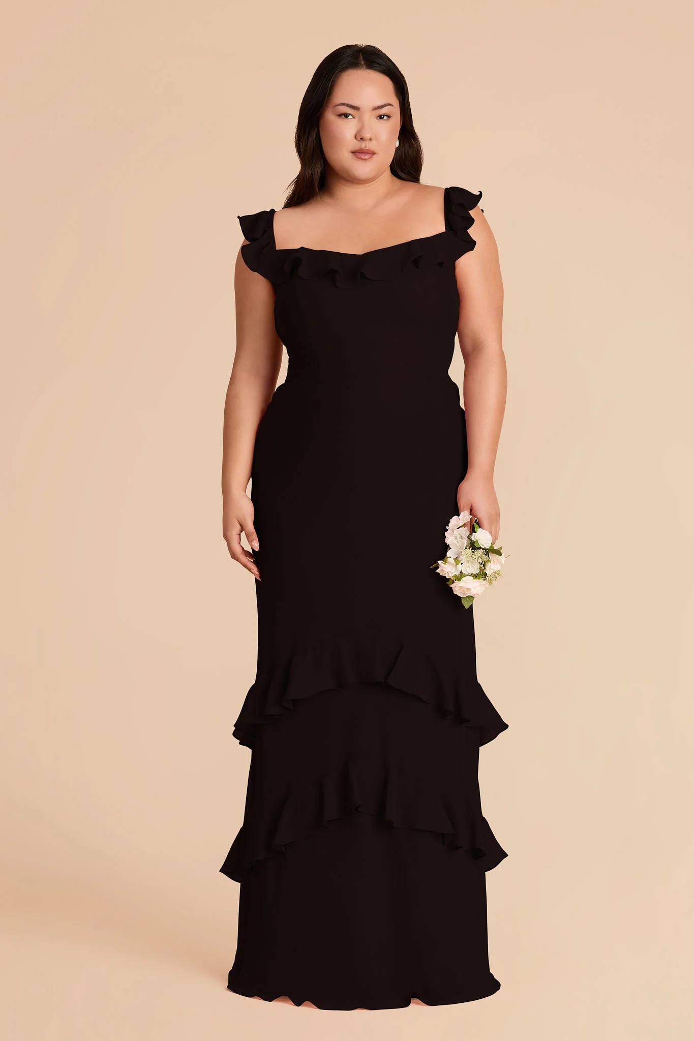Luna Chiffon Dress - Black - Image 7