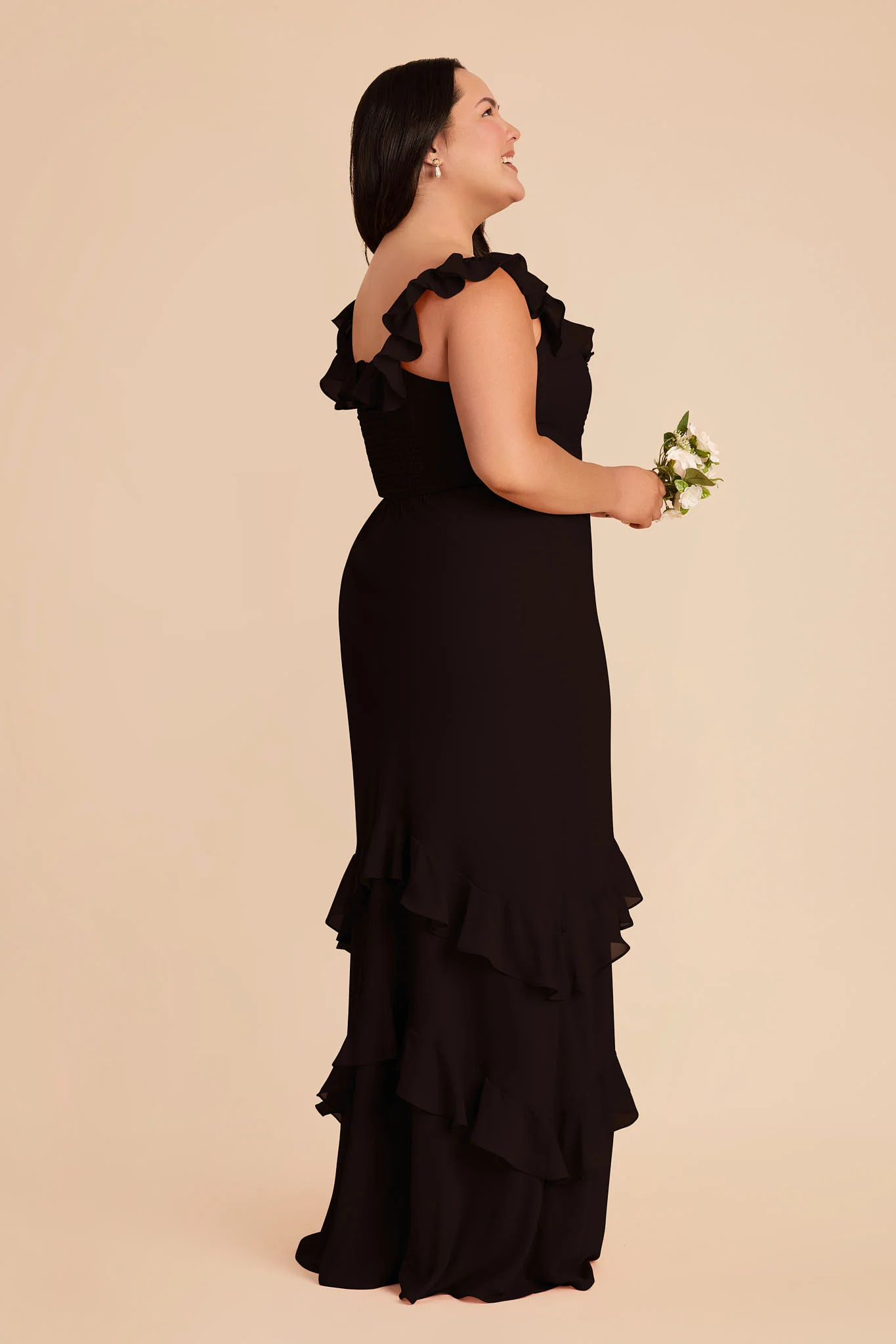 Luna Chiffon Dress - Black - Image 8