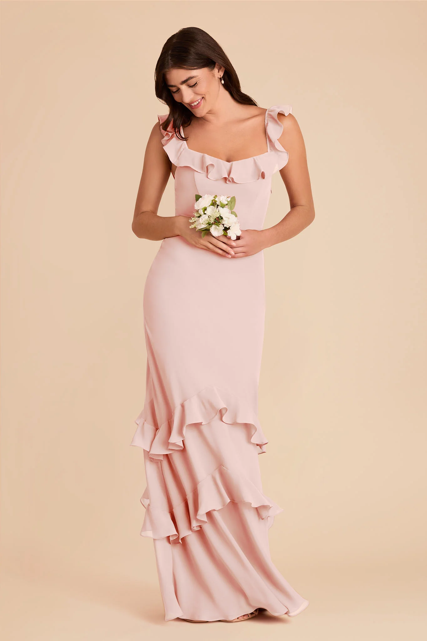 Luna Chiffon Dress - Blush Pink - Image 7