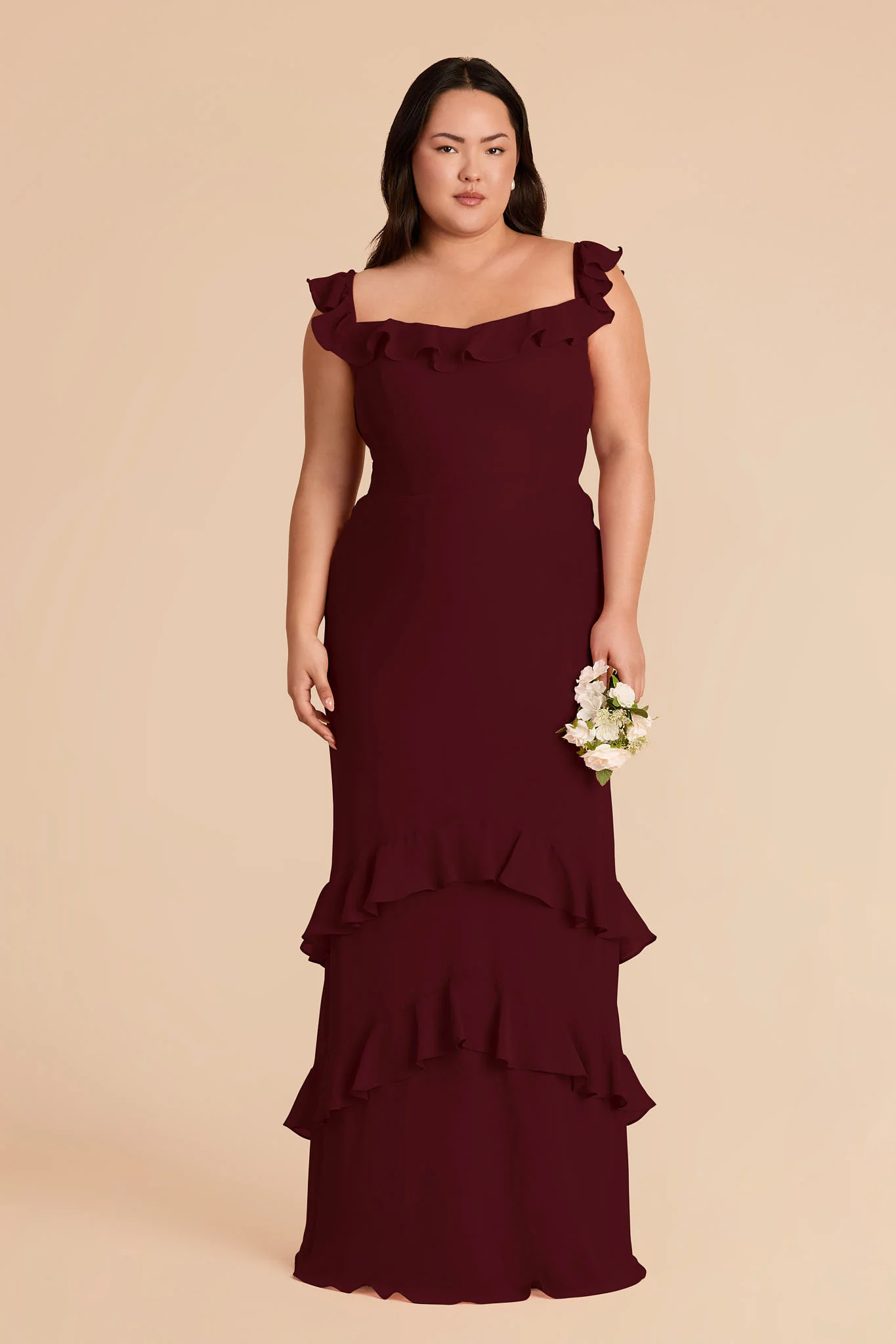 Luna Chiffon Dress - Cabernet - Image 2