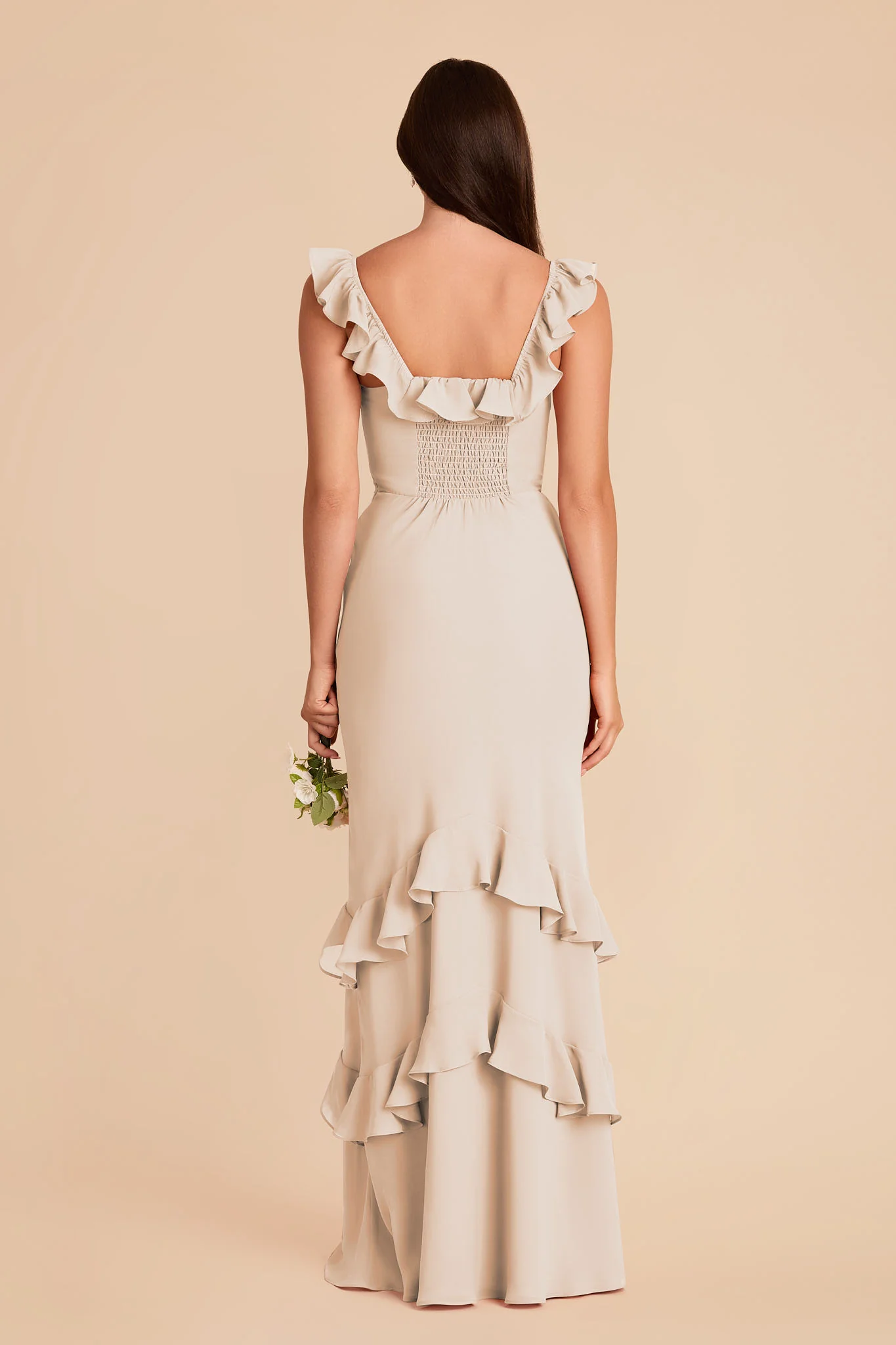 Luna Chiffon Dress - Champagne - Image 7