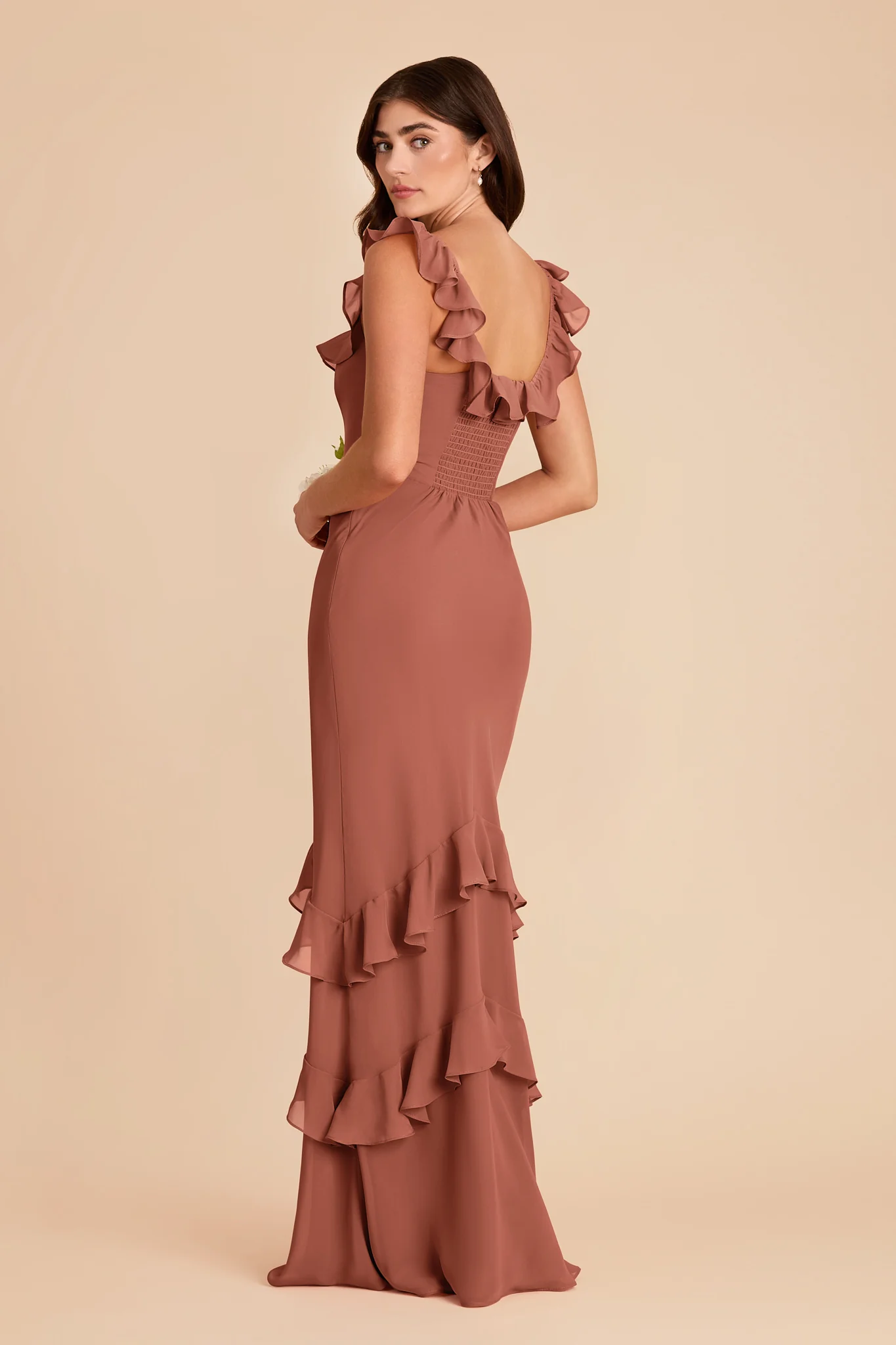 Luna Chiffon Dress - Desert Rose - Image 5