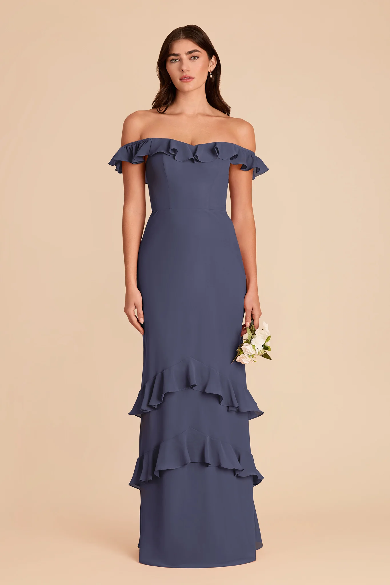 Luna Chiffon Dress - Dusk Blue - Image 4