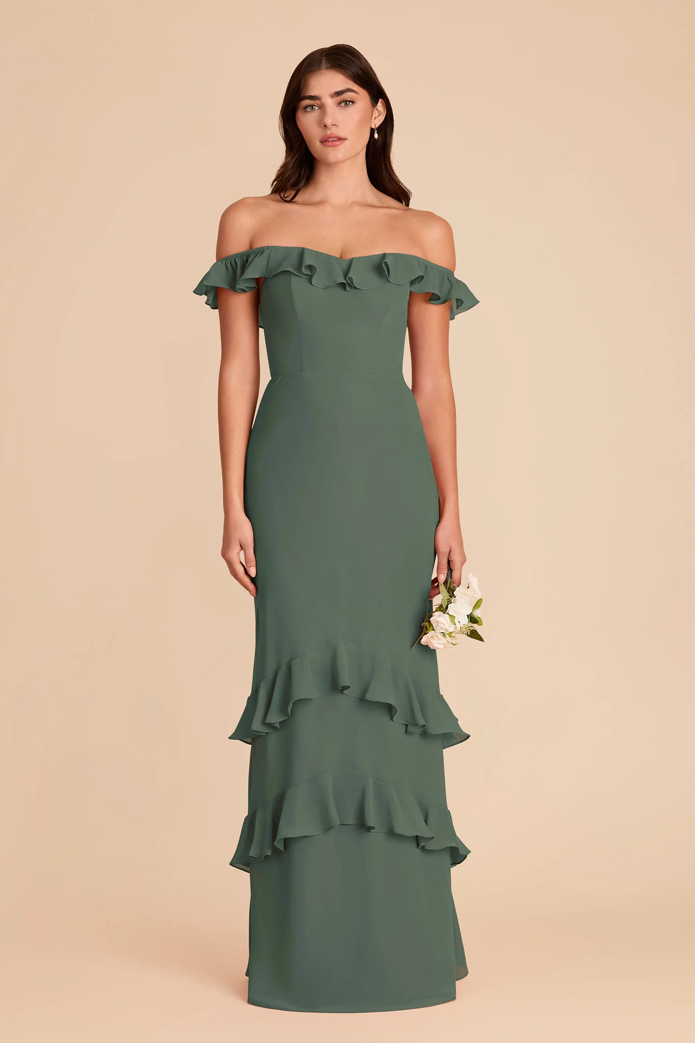 Luna Chiffon Dress - Eucalyptus
