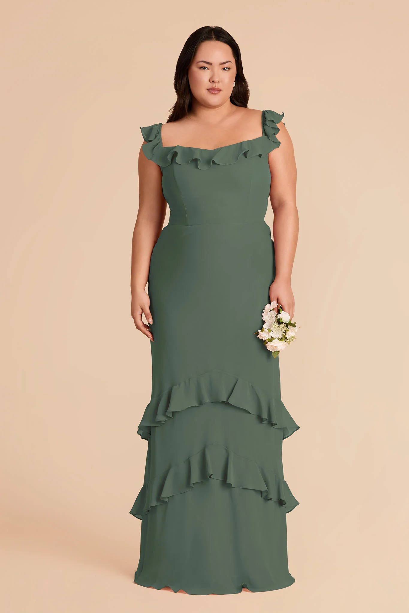 Luna Chiffon Dress - Eucalyptus - Image 2