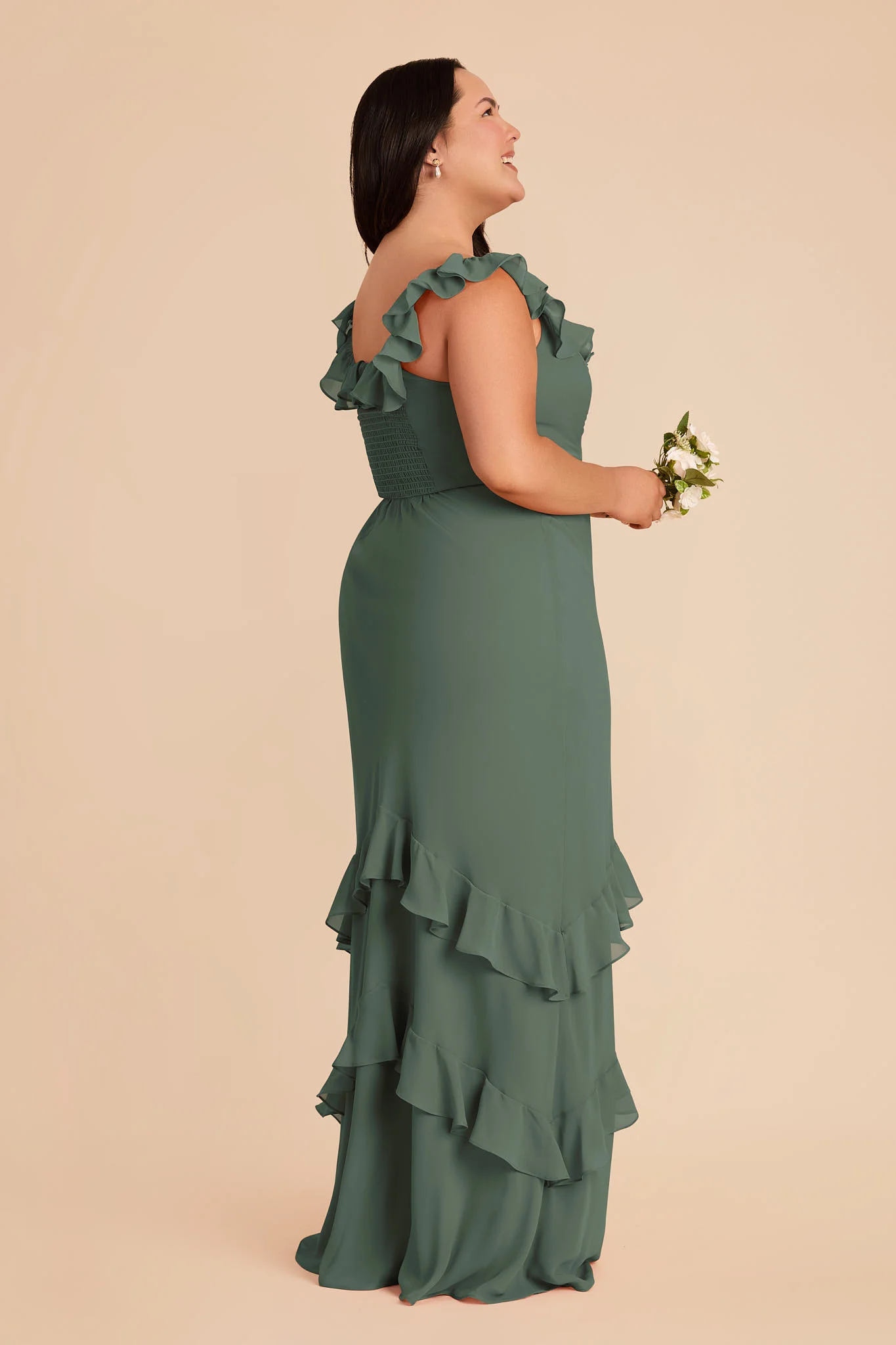Luna Chiffon Dress - Eucalyptus - Image 8