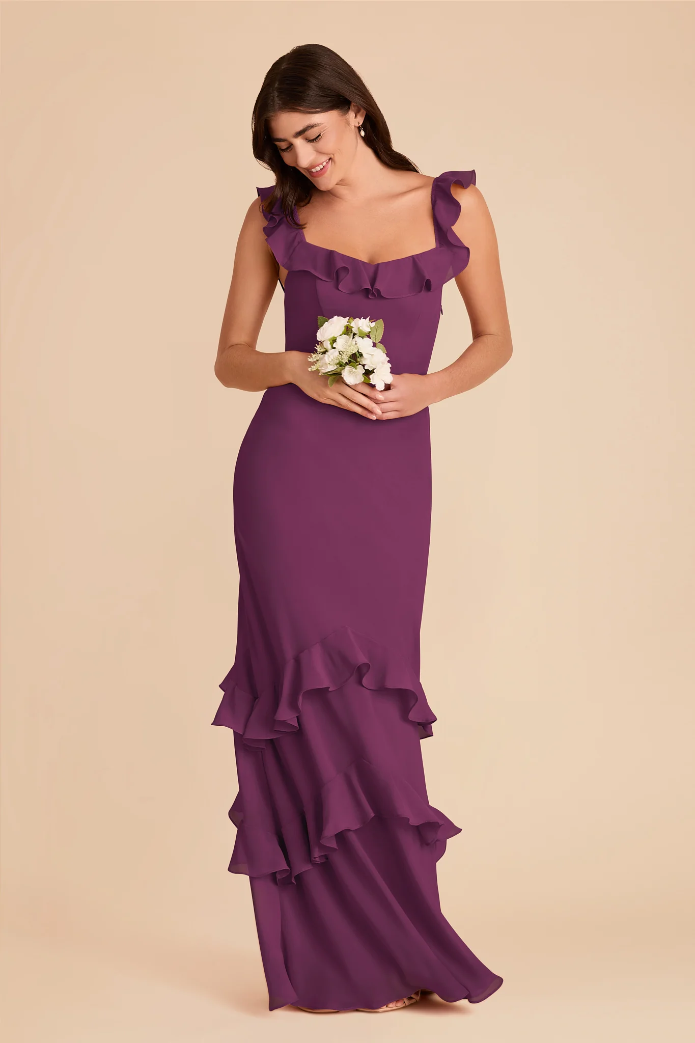 Luna Chiffon Dress - Fig