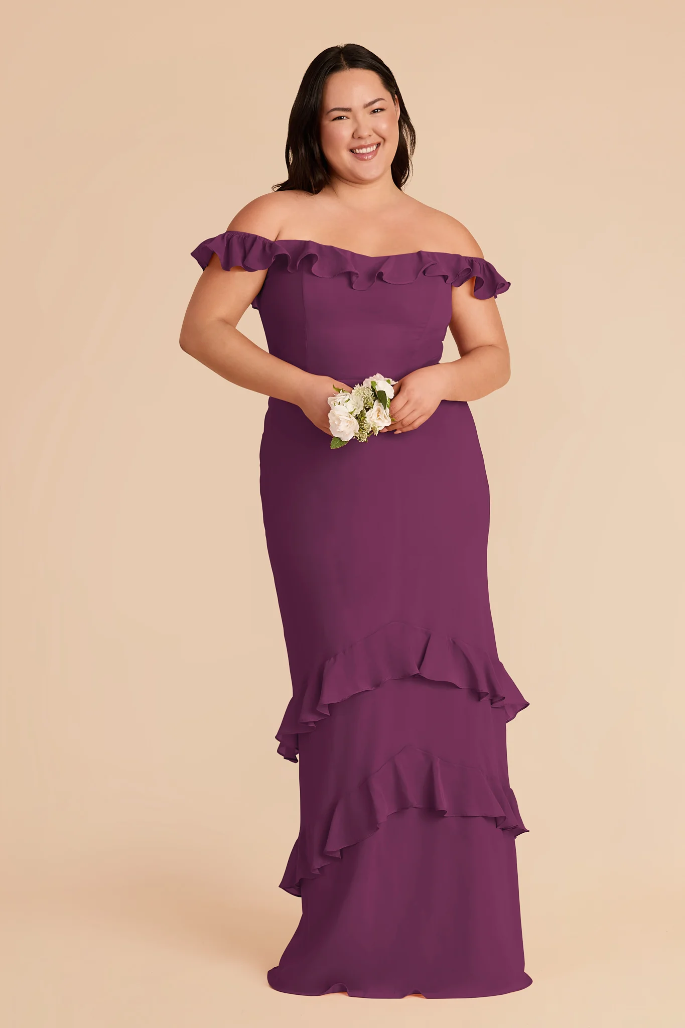 Luna Chiffon Dress - Fig - Image 2