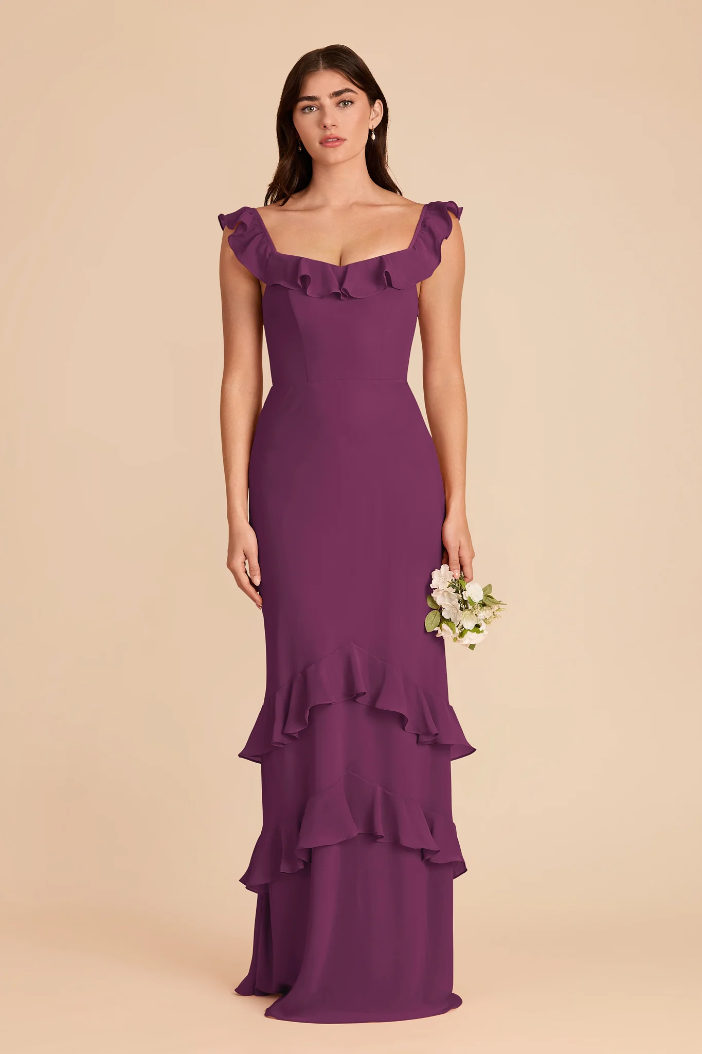 Luna Chiffon Dress - Fig - Image 4
