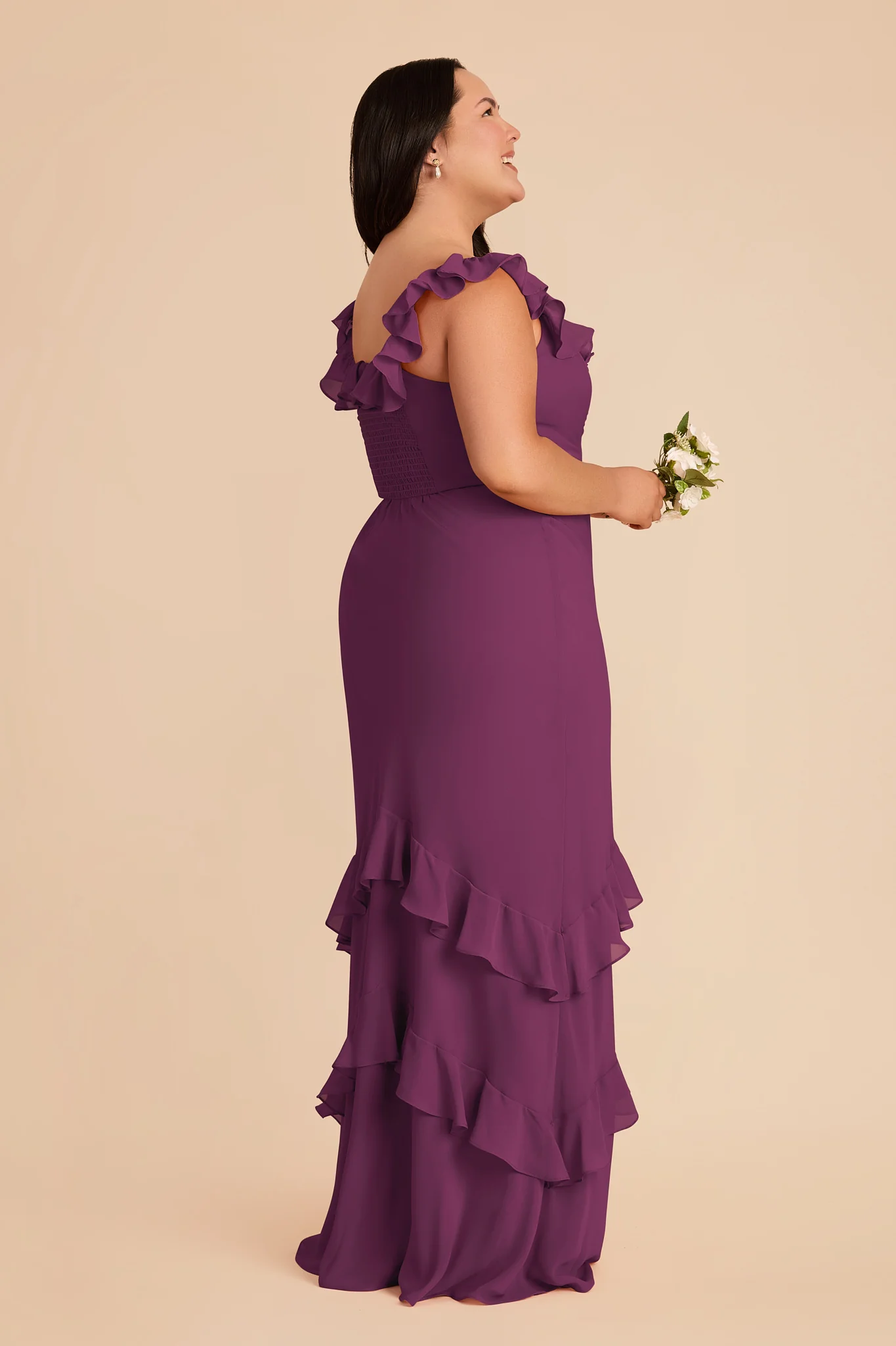 Luna Chiffon Dress - Fig - Image 8