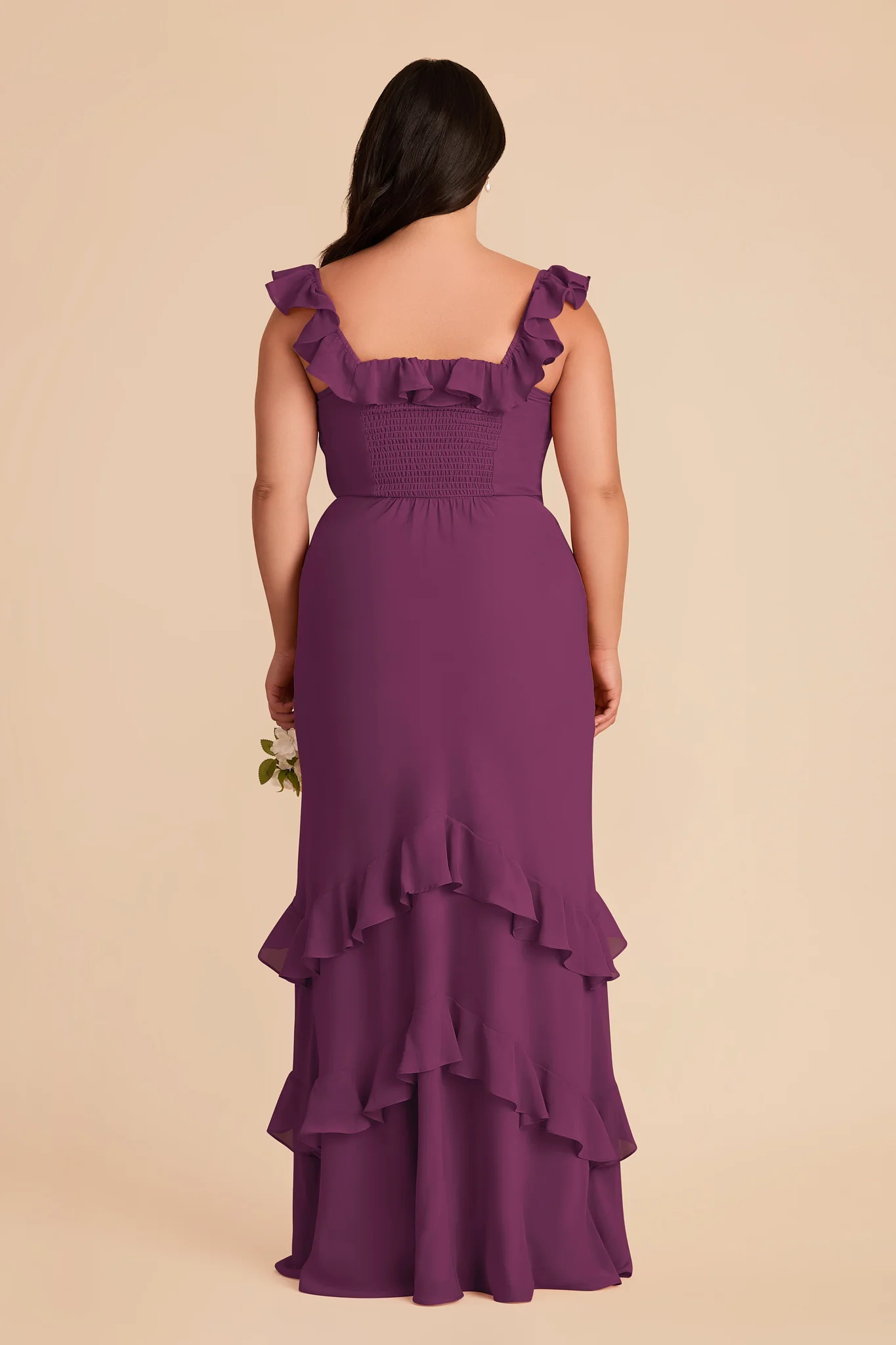 Luna Chiffon Dress - Fig - Image 9