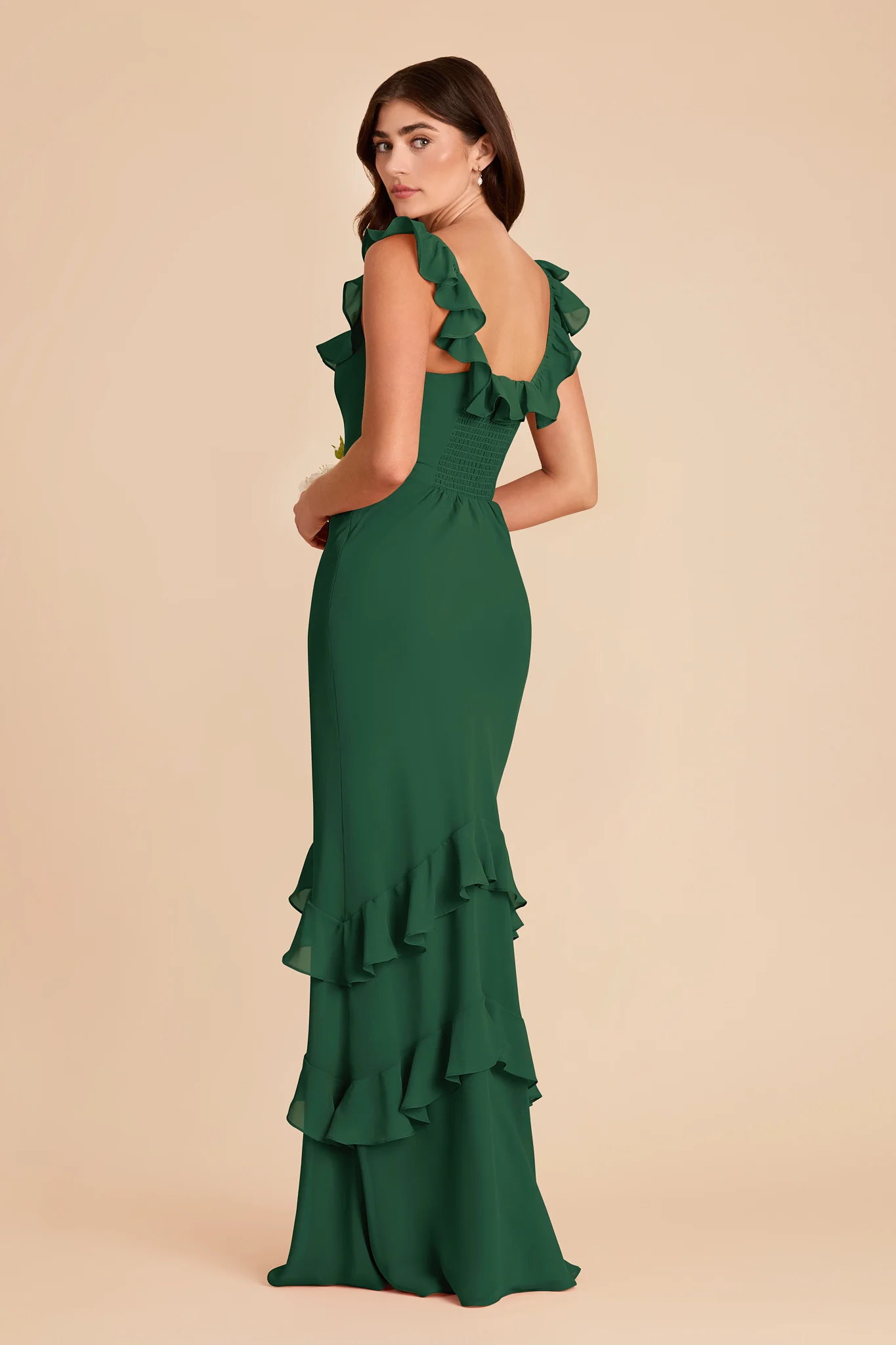 Luna Chiffon Dress - Forest Green - Image 5