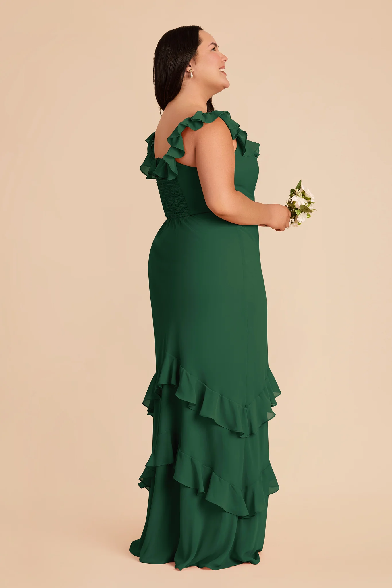 Luna Chiffon Dress - Forest Green - Image 8
