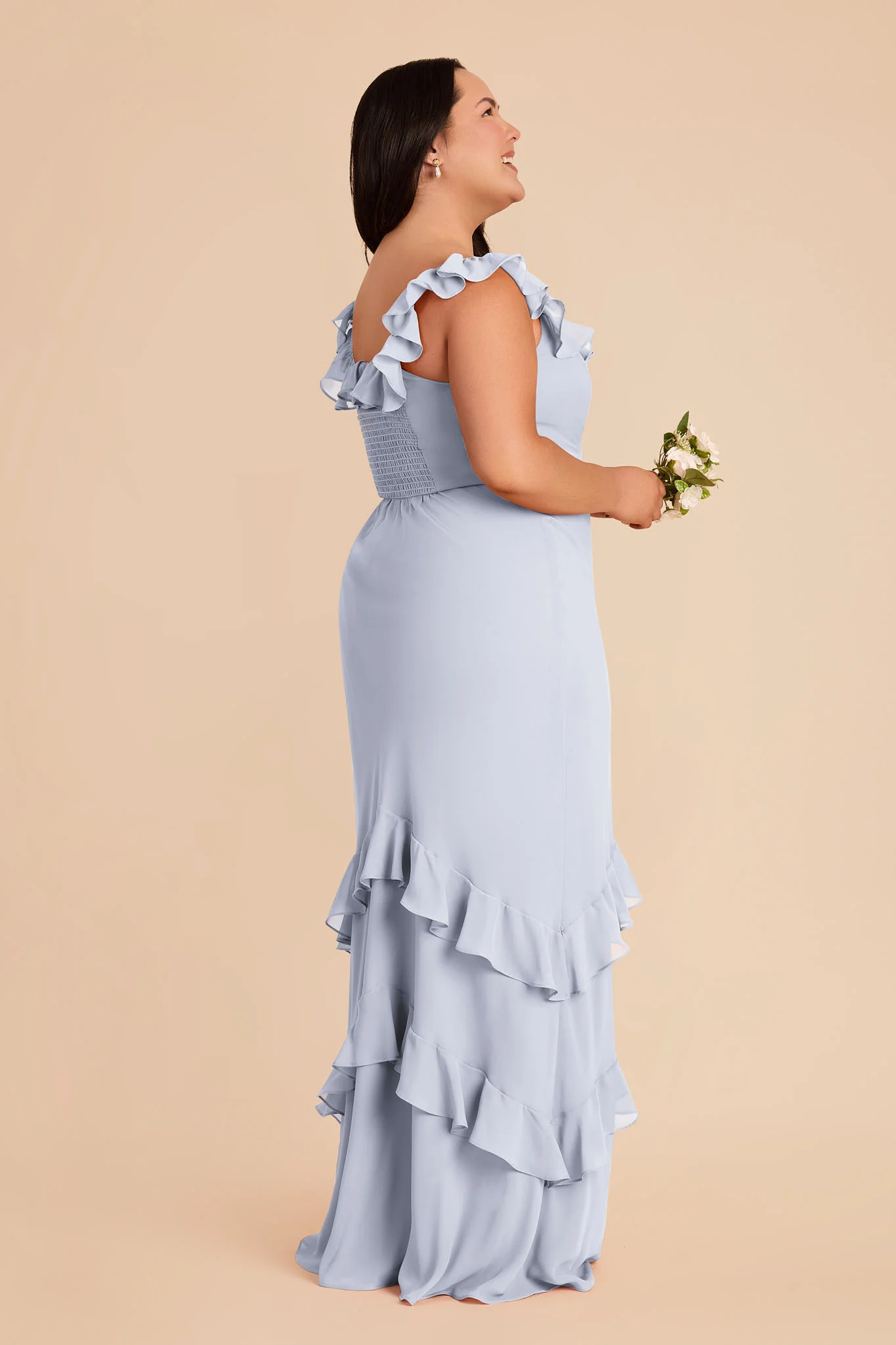 Luna Chiffon Dress - Ice Blue - Image 8