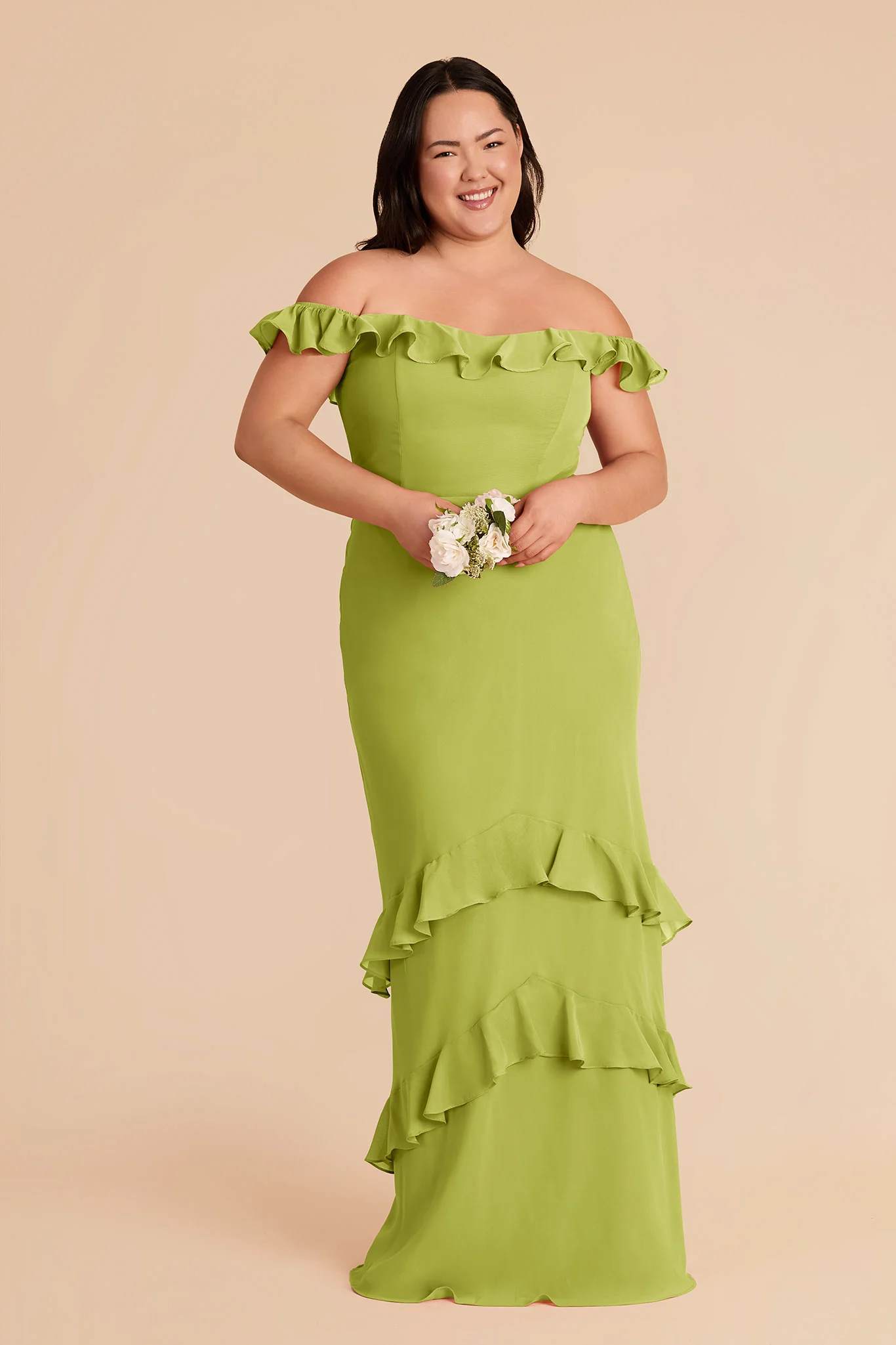 Luna Chiffon Dress - Matcha - Image 8