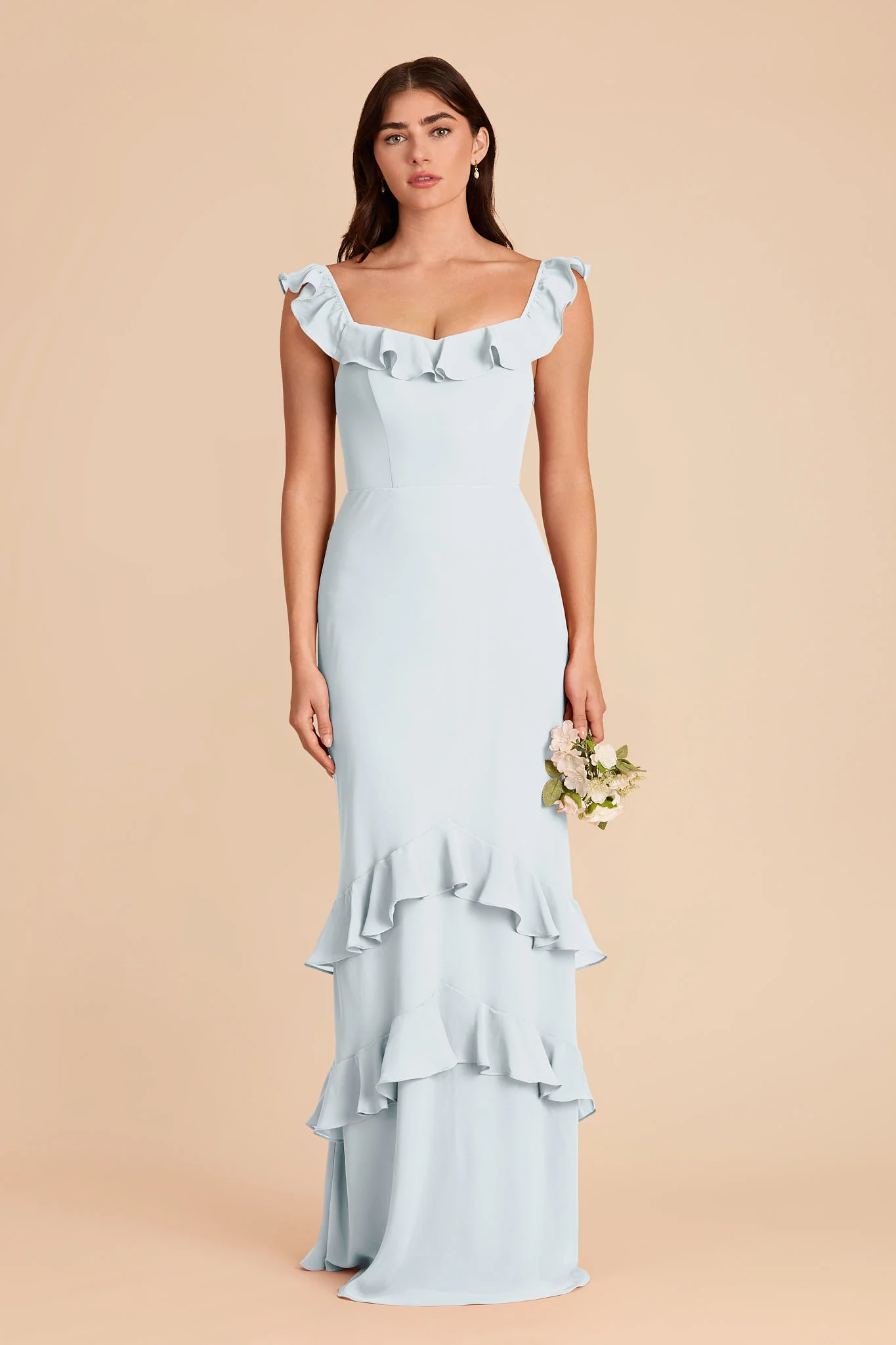 Luna Chiffon Dress - Mist Blue - Image 3