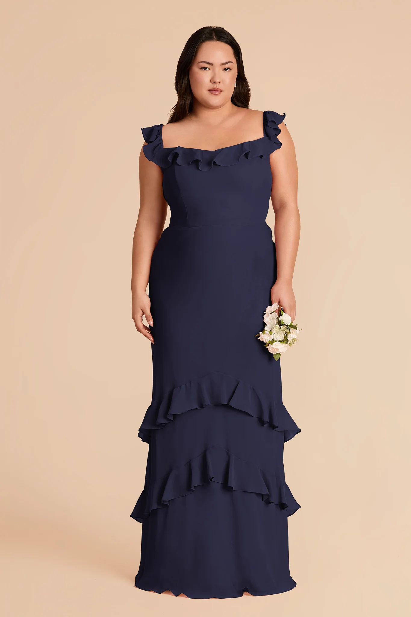 Luna Chiffon Dress - Navy - Image 2