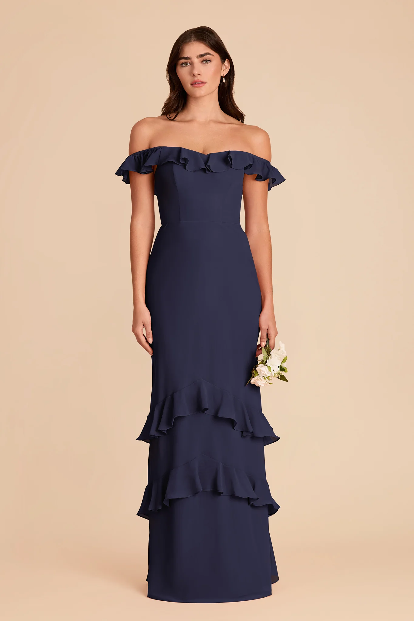 Luna Chiffon Dress - Navy - Image 4