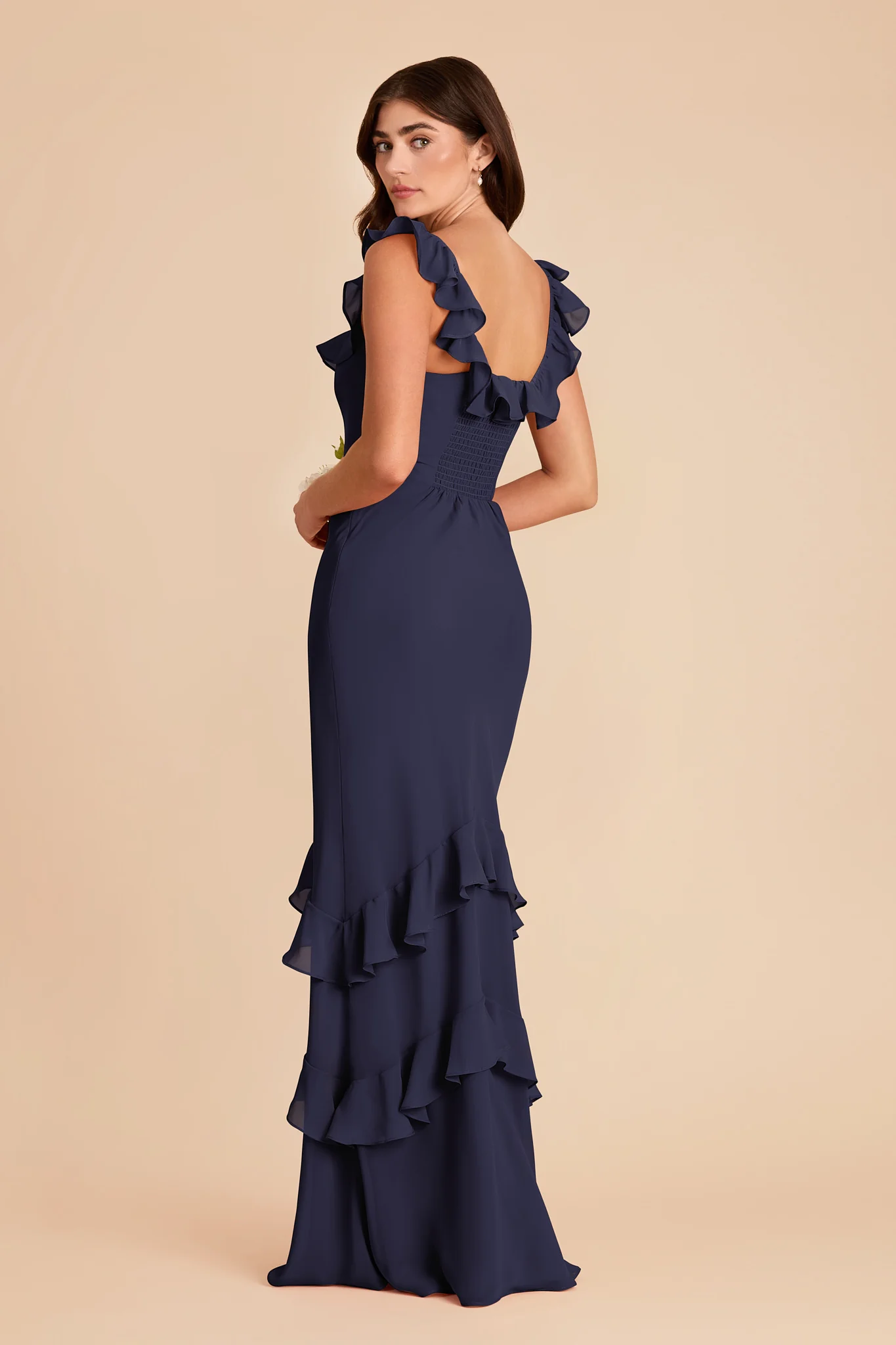 Luna Chiffon Dress - Navy - Image 5