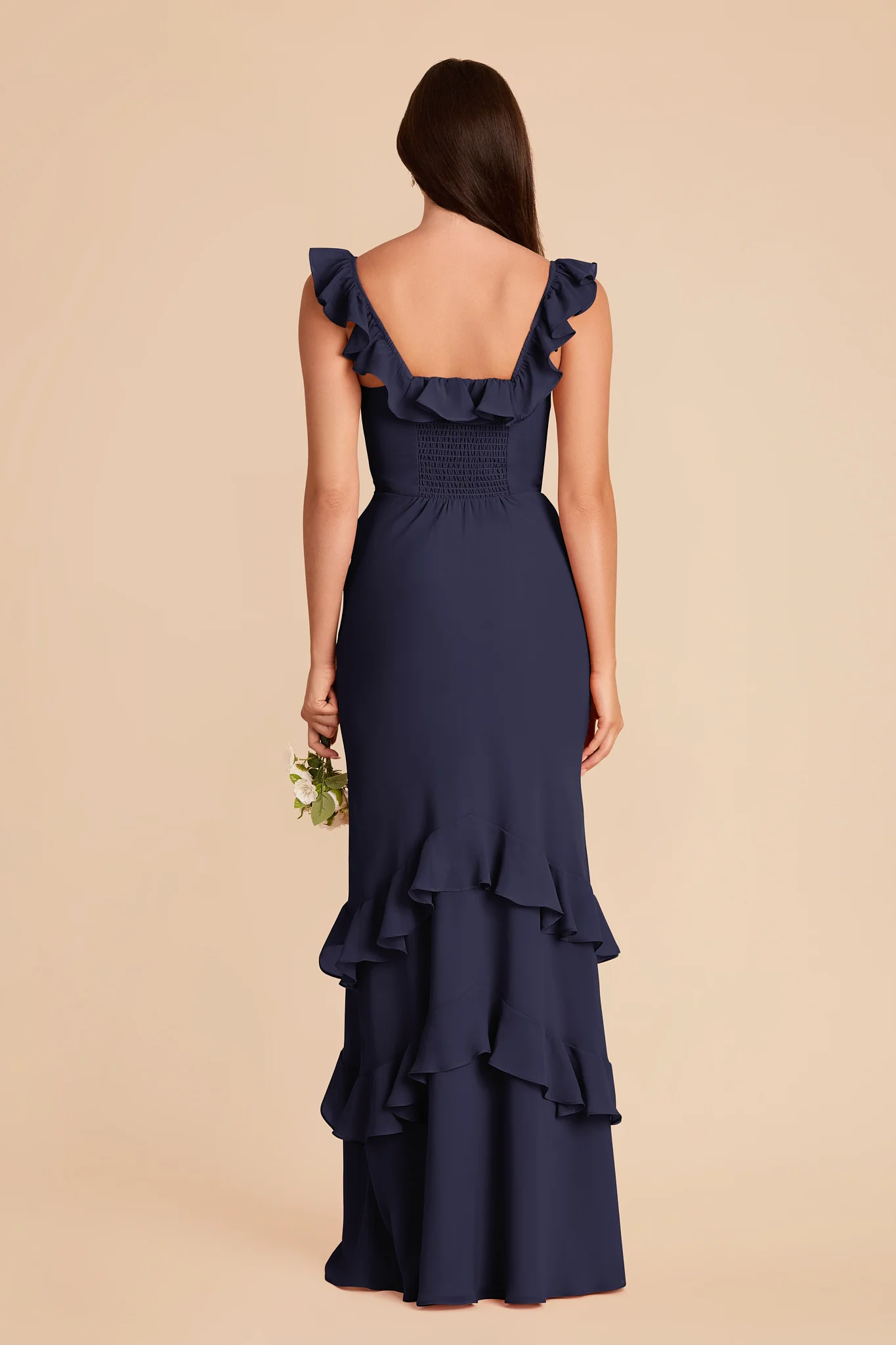 Luna Chiffon Dress - Navy - Image 6