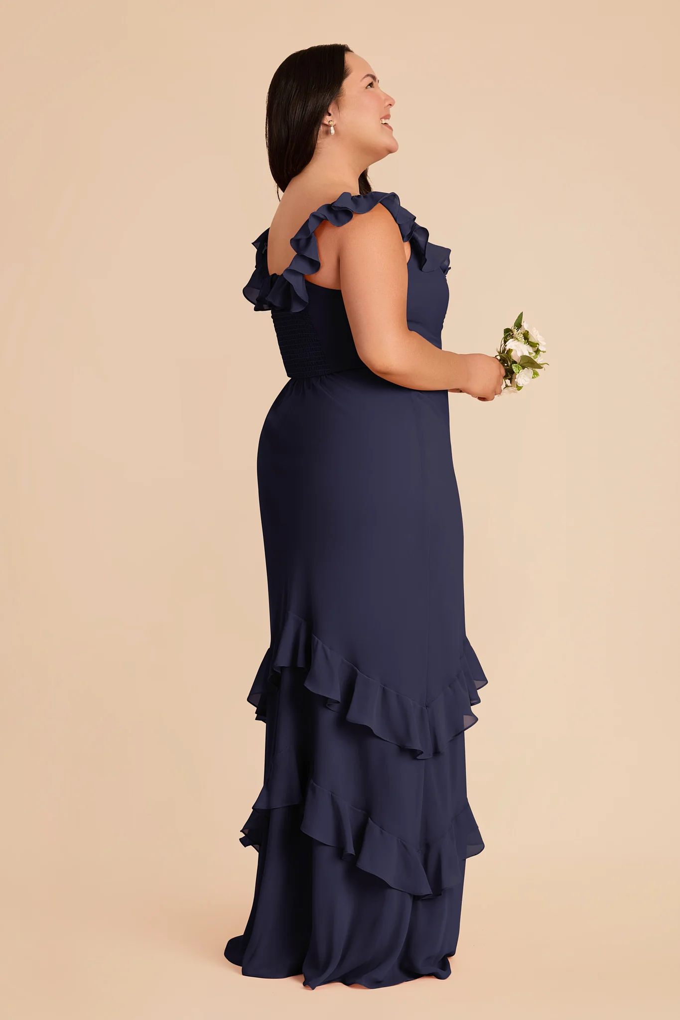 Luna Chiffon Dress - Navy - Image 8