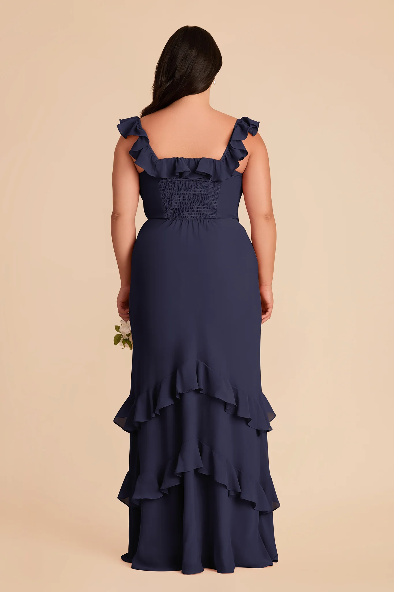 Luna Chiffon Dress - Navy - Image 9