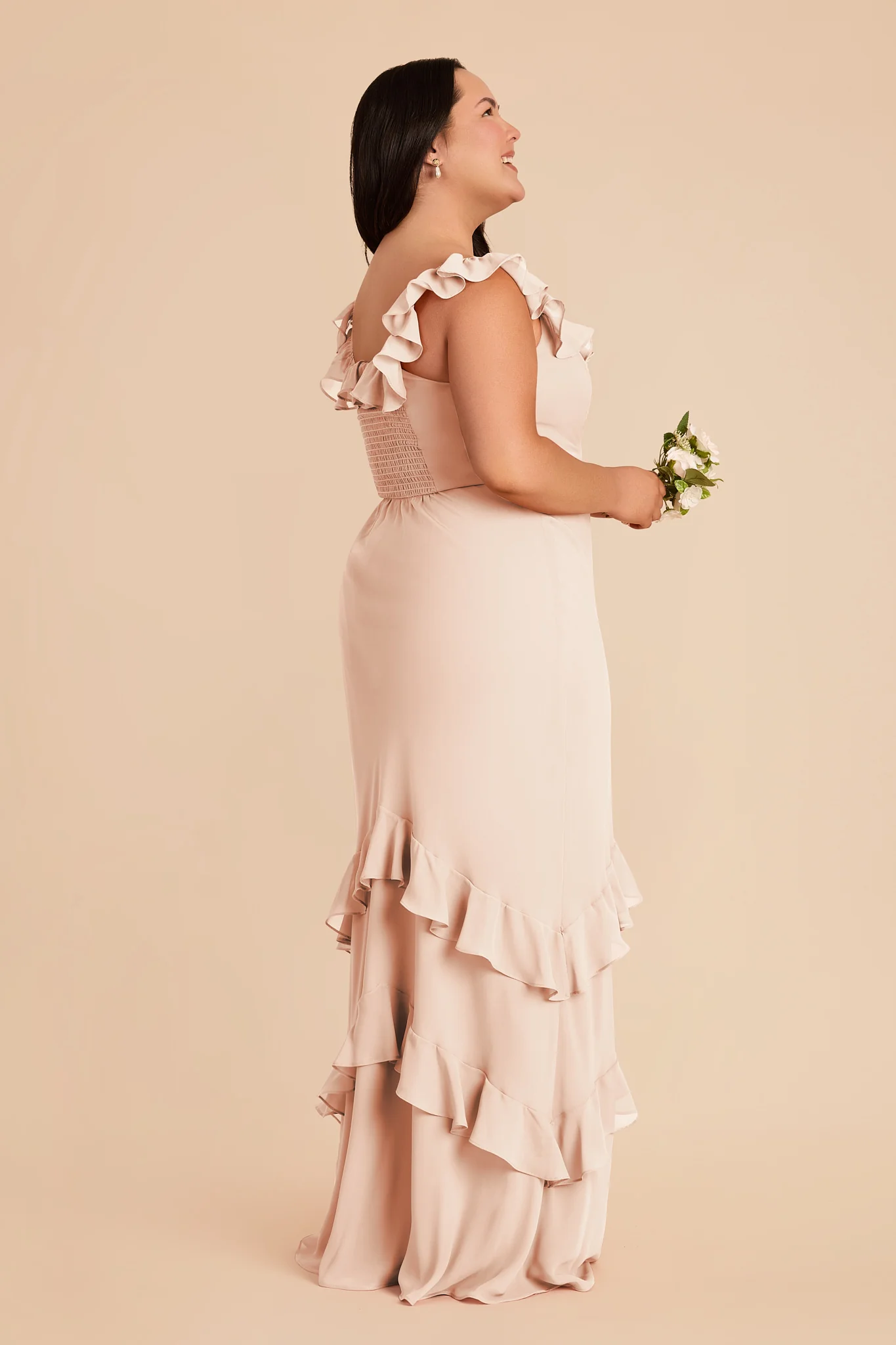 Luna Chiffon Dress - Pale Blush - Image 8