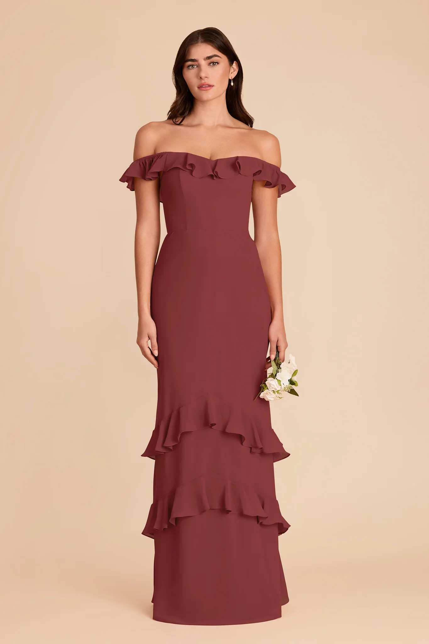 Luna Chiffon Dress - Rosewood - Image 4