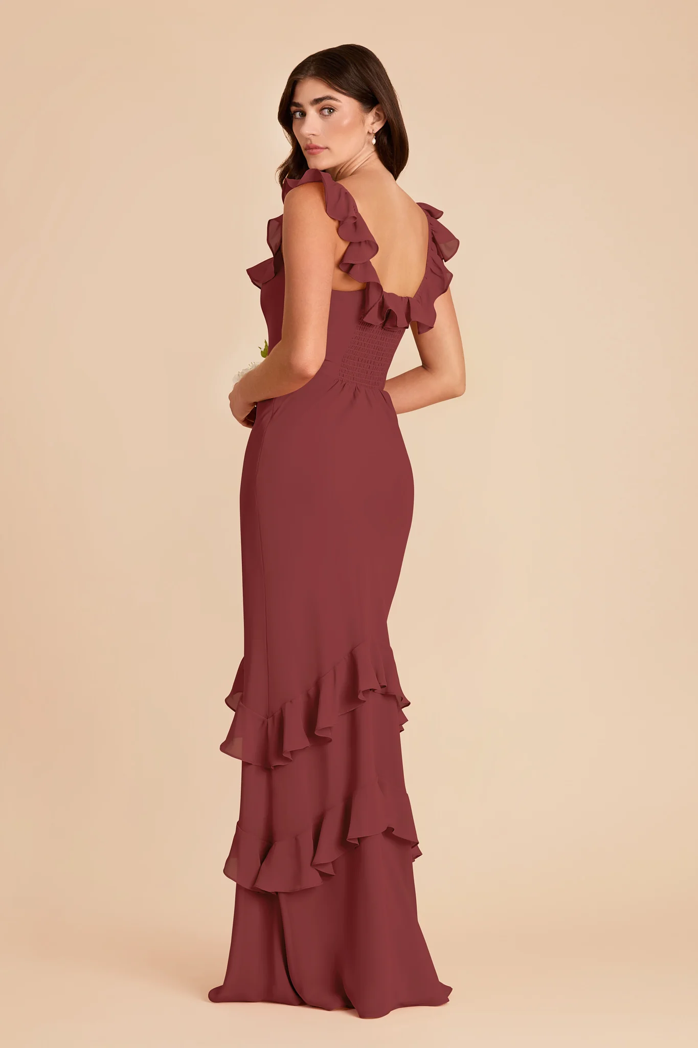 Luna Chiffon Dress - Rosewood - Image 5