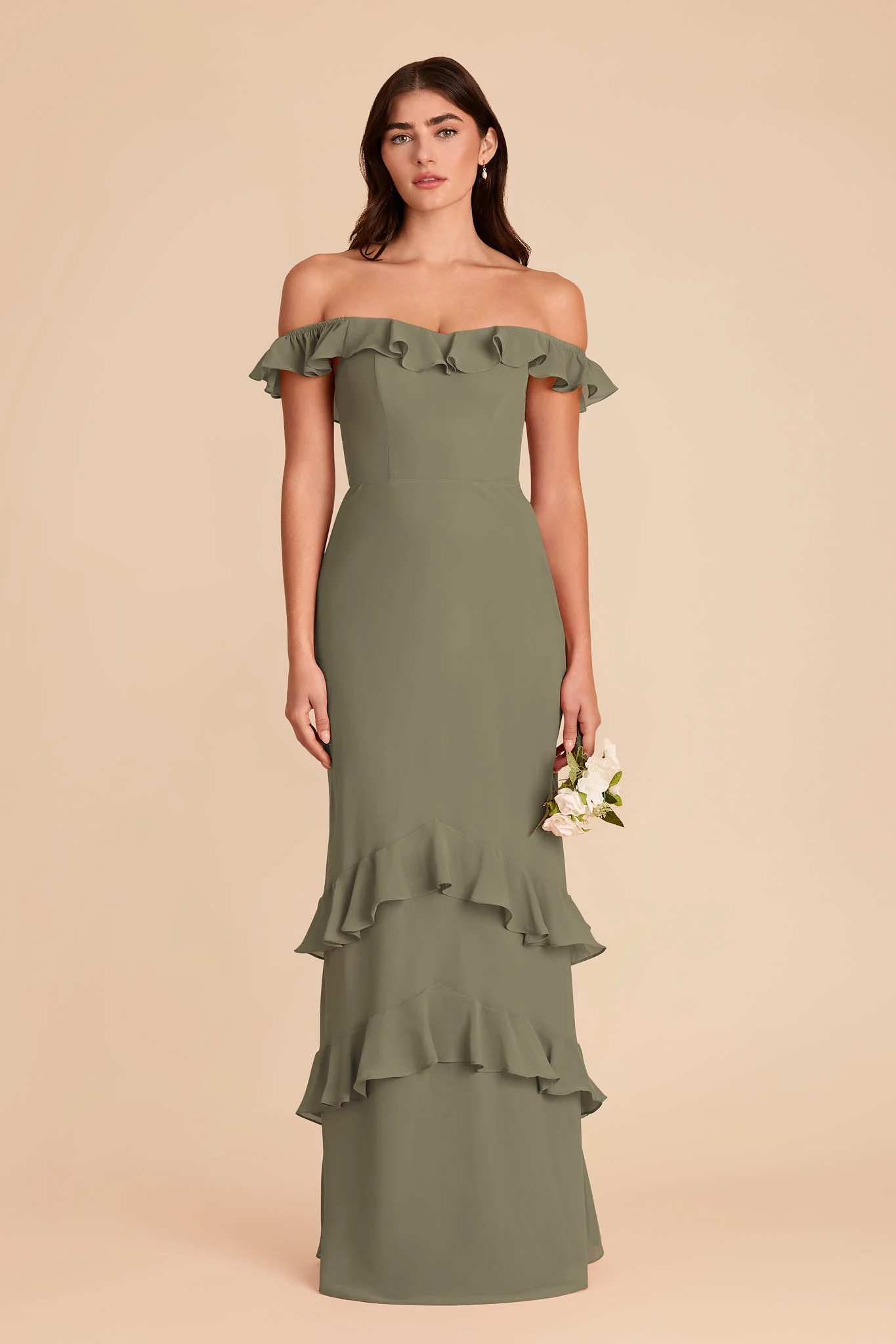 Luna Chiffon Dress - Thyme